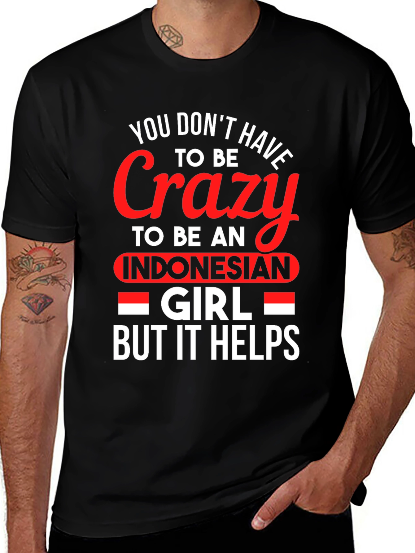 Crazy Indonesian Girl Novelty T-Shirt