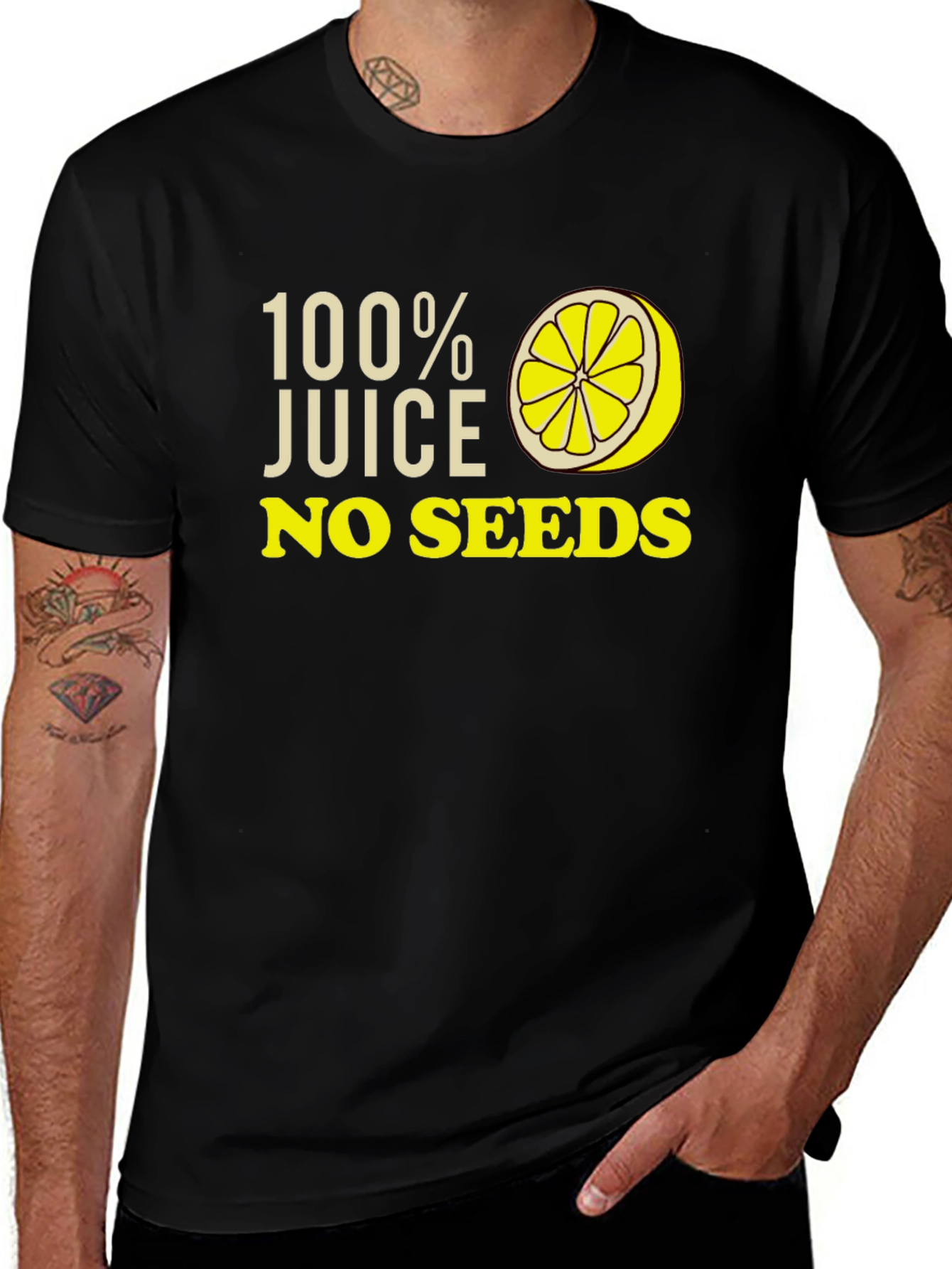 Variant 23 of 100% Juice No Seeds Graphic Tee - Black