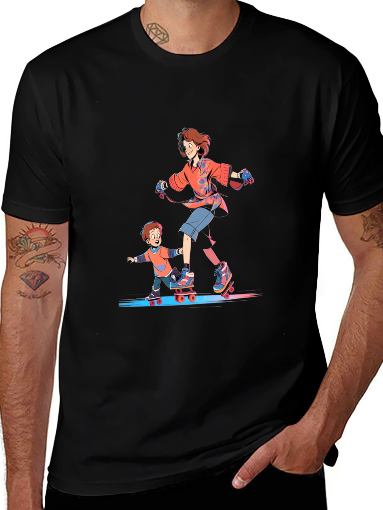 Variant 2 of Retro Cartoon Skater Graphic T-Shirt