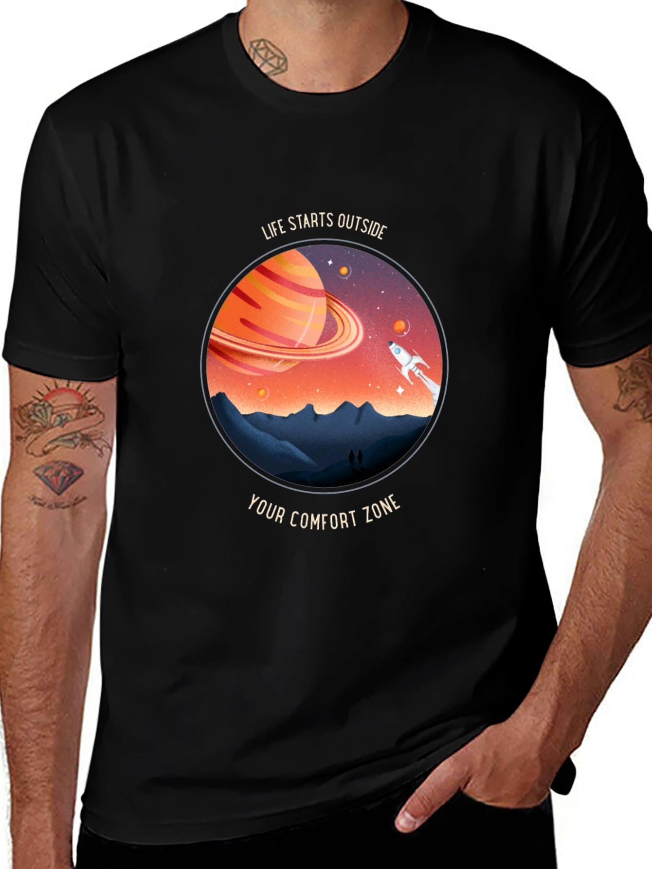 Variant 10 of Space Adventure T-Shirt - Life Outside Comfort Zone