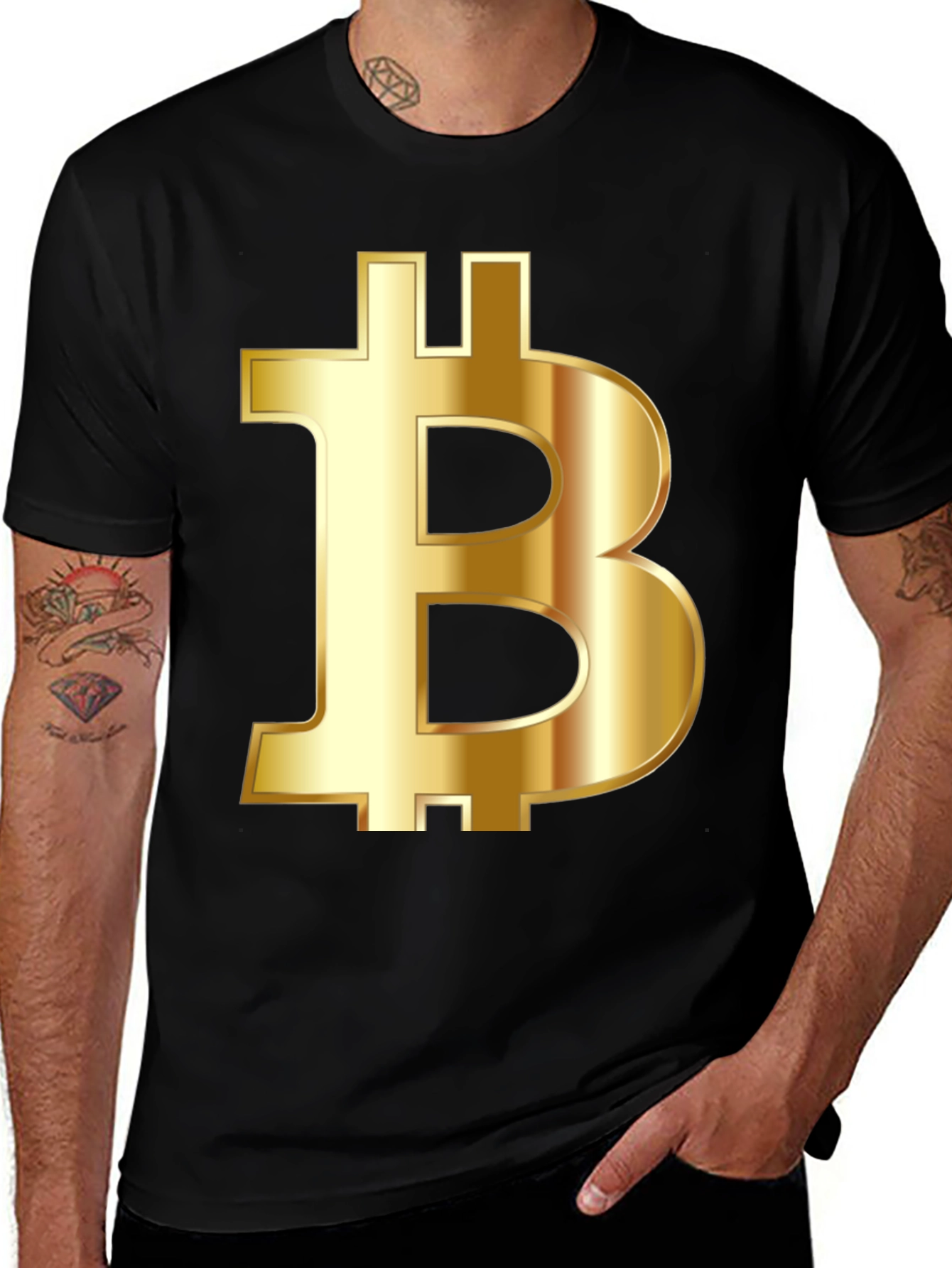 Variant 22 of Bitcoin Gold Logo Black T-Shirt