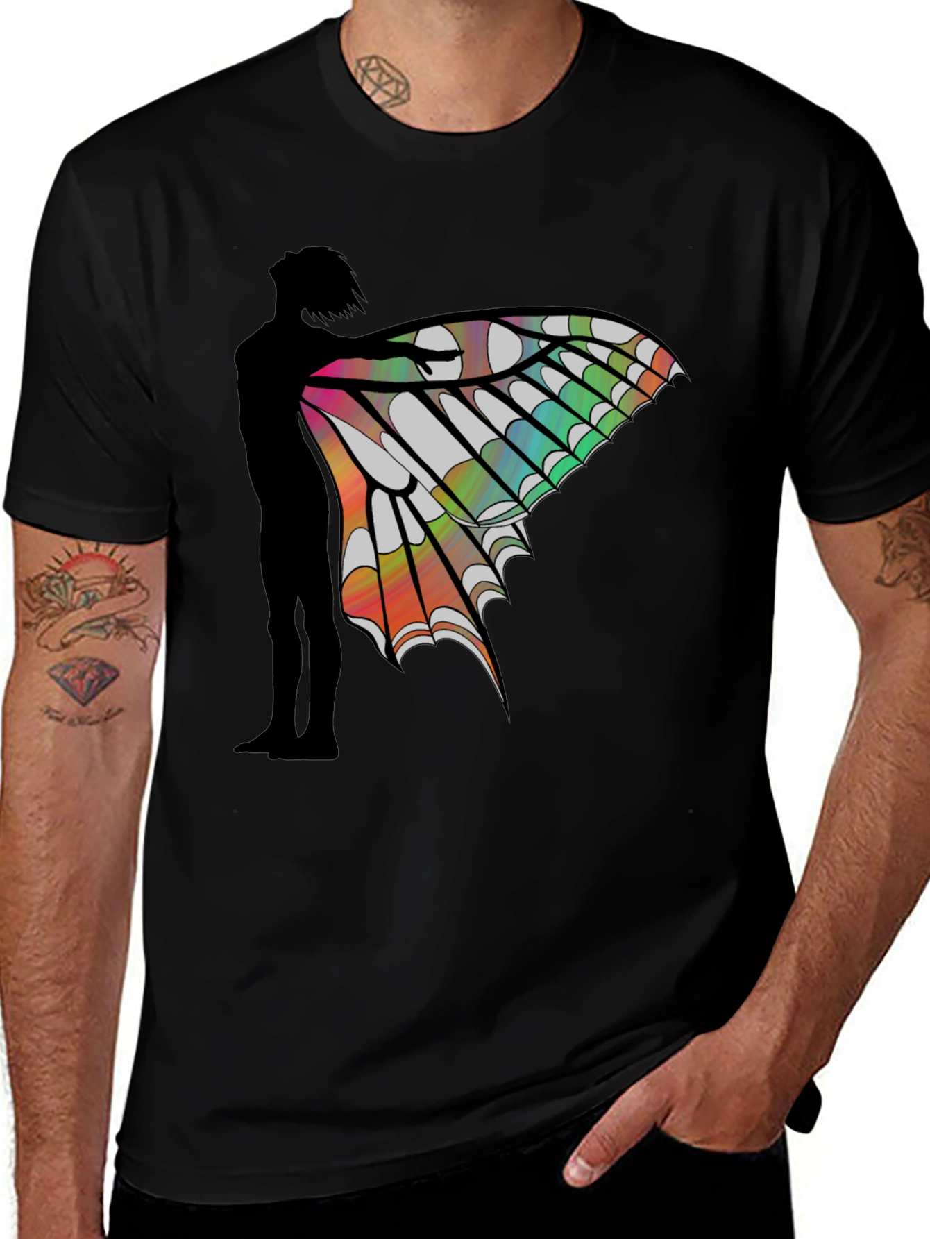 Variant 9 of Butterfly Wing Silhouette Graphic Tee