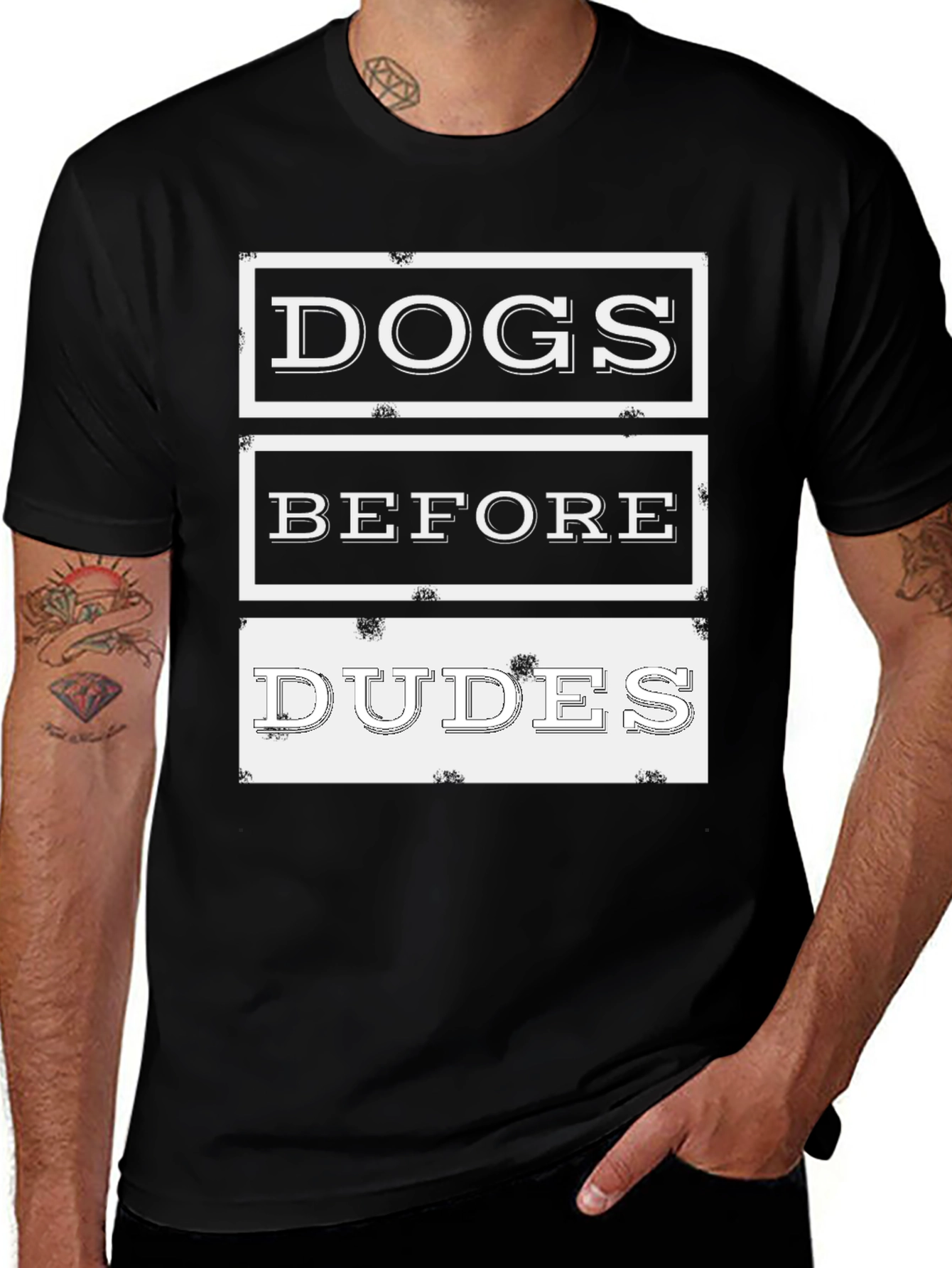 Dogs Before Dudes Graphic Tee - Black Cotton T-Shirt