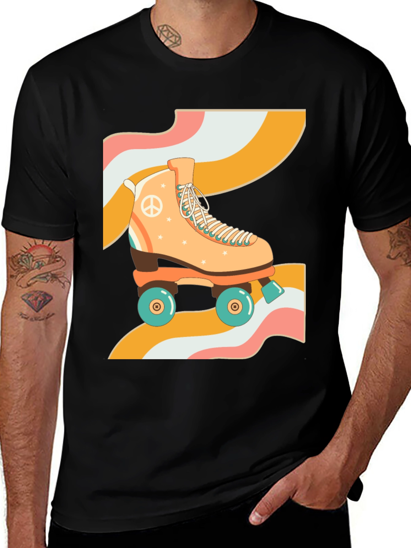 Variant 2 of Retro Roller Skate T-Shirt - Groovy 70s Vibes!