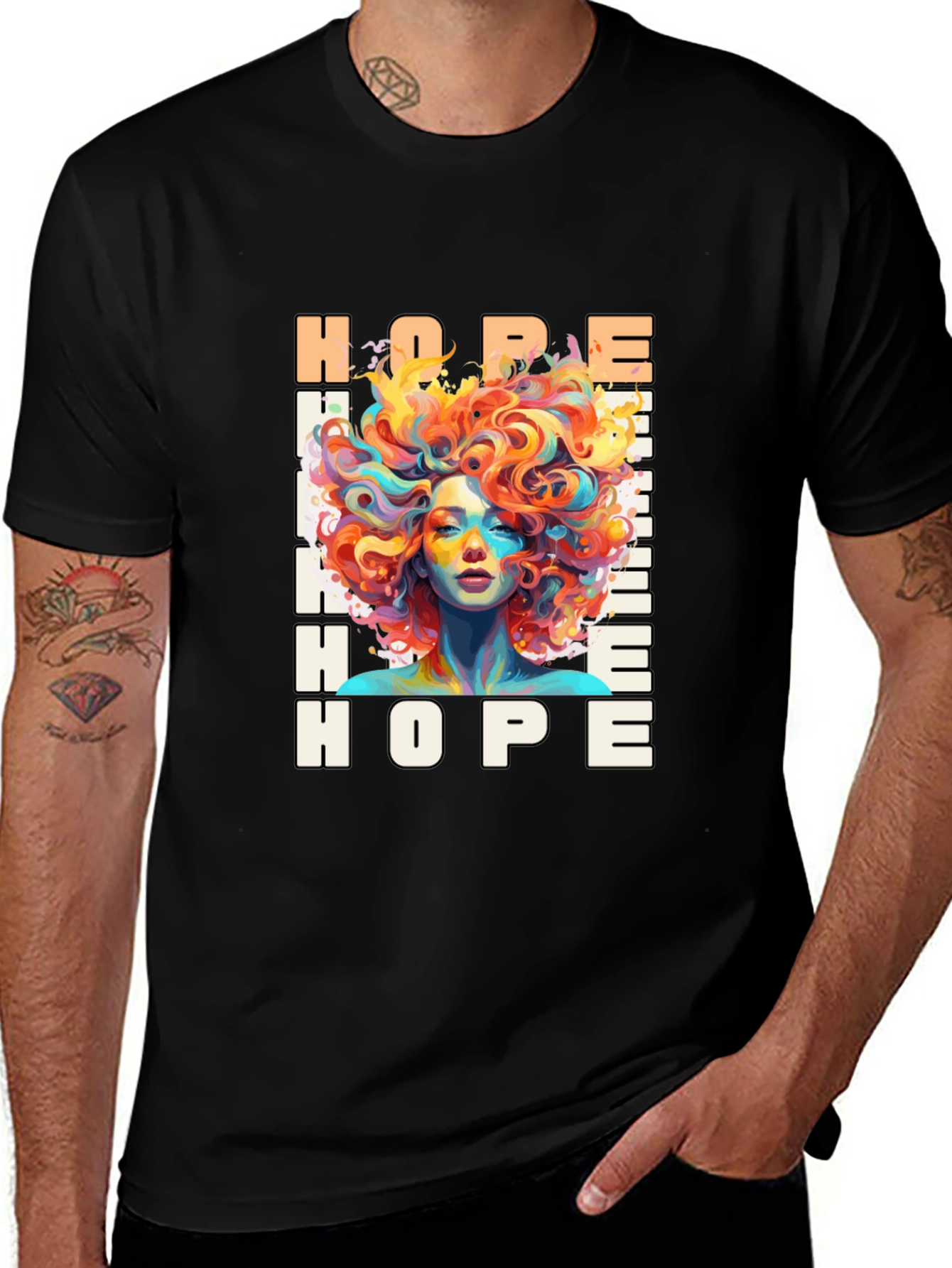 Variant 28 of Hope Graphic Print Black T-Shirt