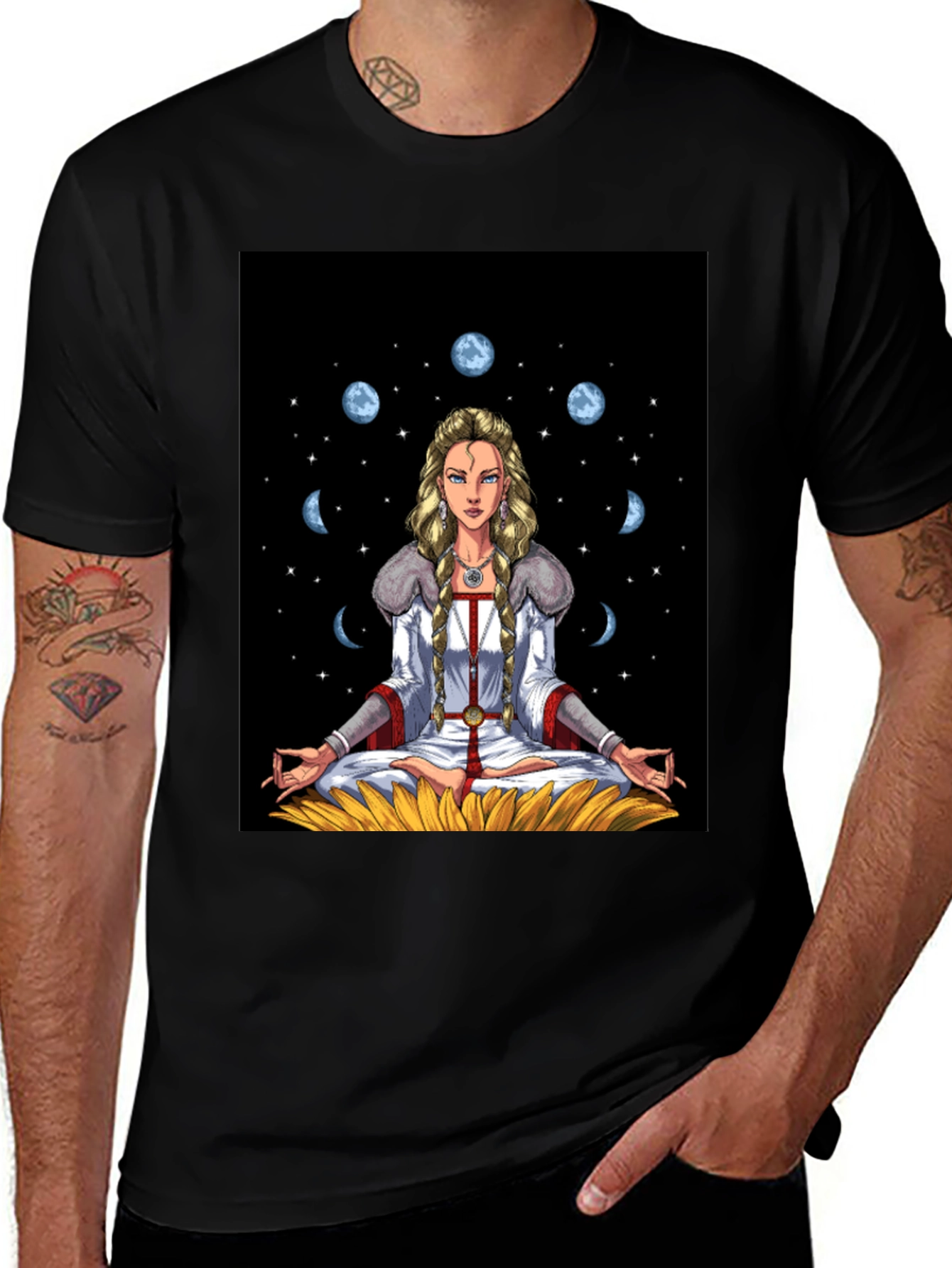 Celestial Moon Phase Yoga T-Shirt