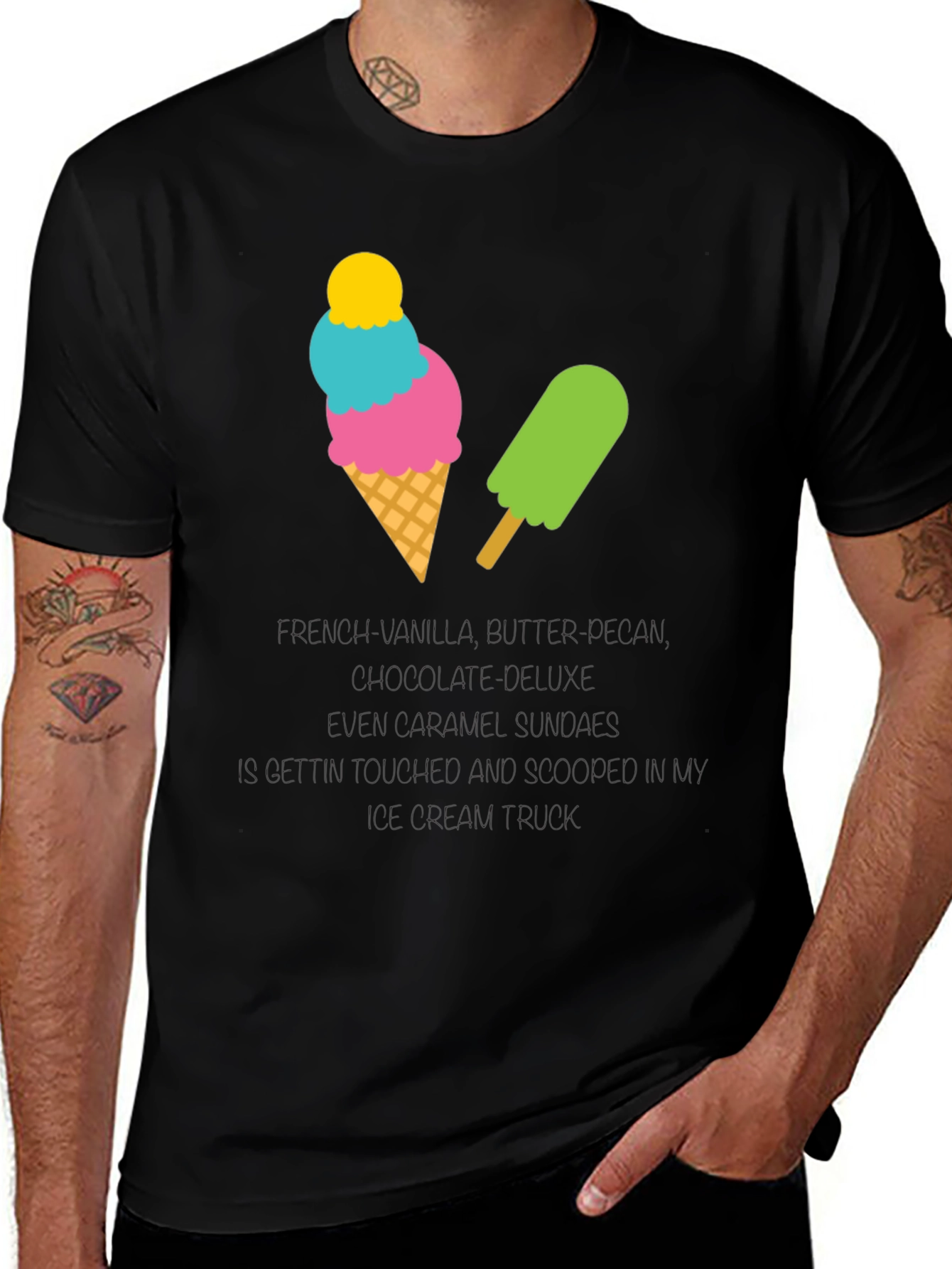 Variant 20 of Ice Cream and Popsicle Graphic Tee - Fun Summer Style