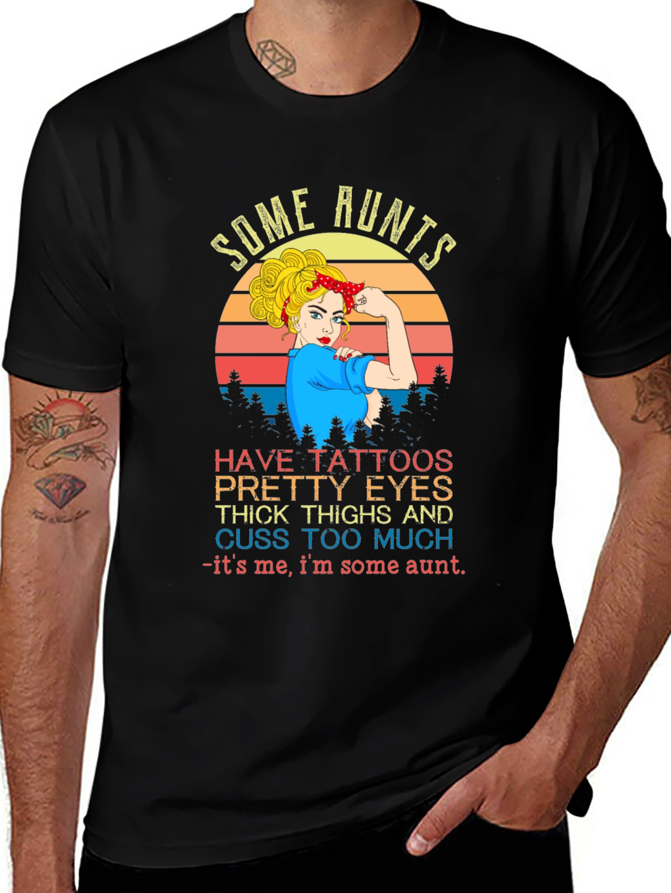 Variant 26 of Some Aunts T-Shirt - Tattooed Aunt Graphic Tee