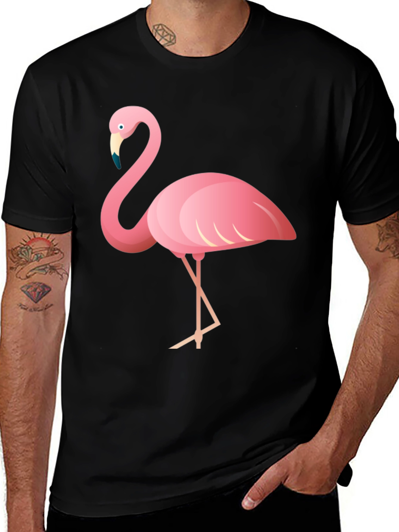 Variant 28 of Black Flamingo Graphic Tee - Casual Style