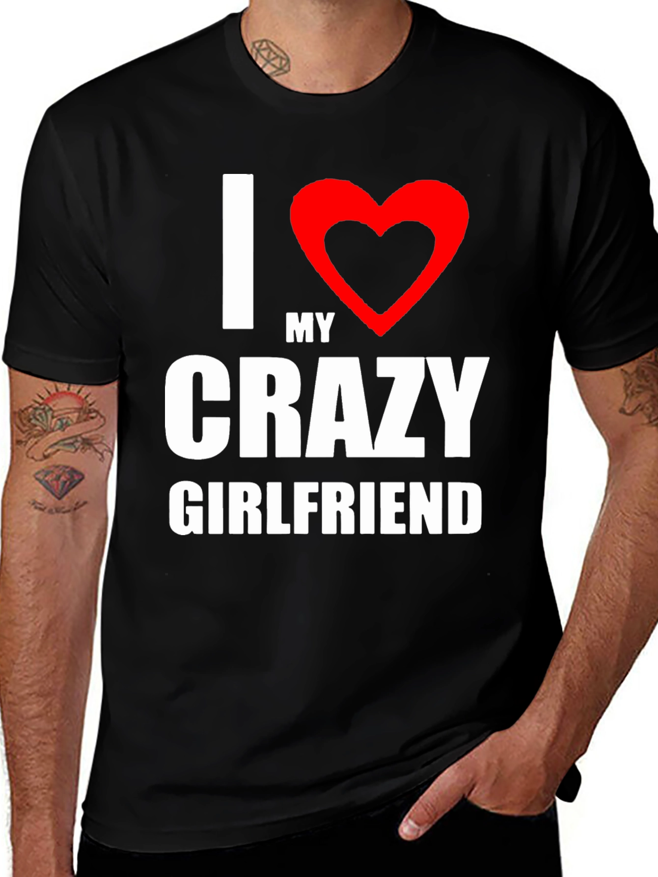 Variant 29 of I Heart My Crazy Girlfriend T-Shirt Novelty Tee