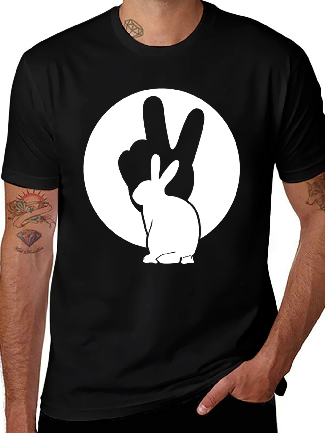 Variant 21 of Peace Bunny Black T-Shirt