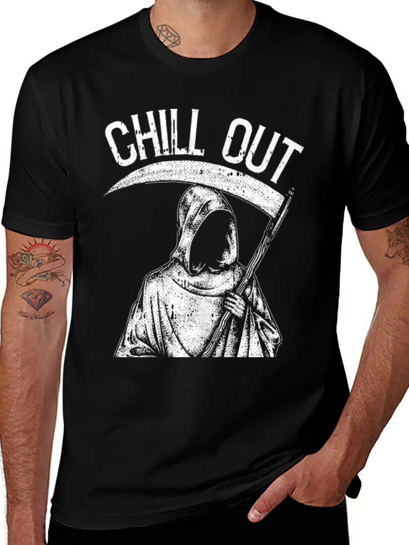 Variant 11 of Chill Out Grim Reaper T-Shirt - Black