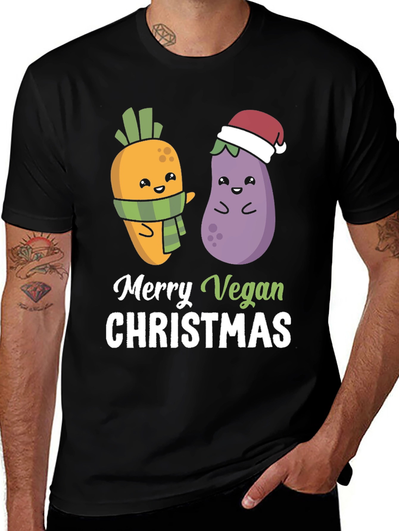 Merry Vegan Christmas T-Shirt - Cute Holiday Tee
