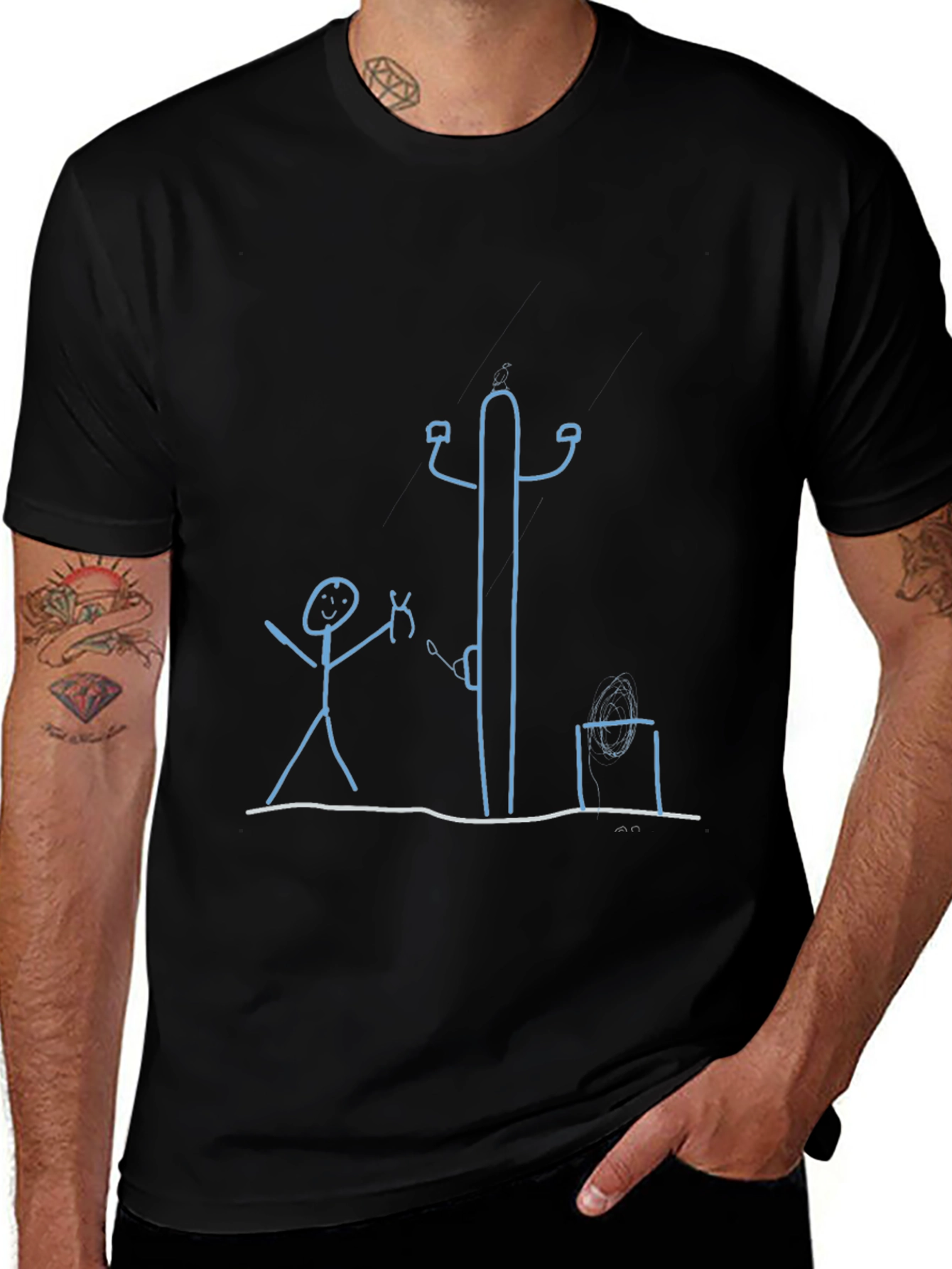 Stick Figure T-Shirt: Electrician Humor Tee