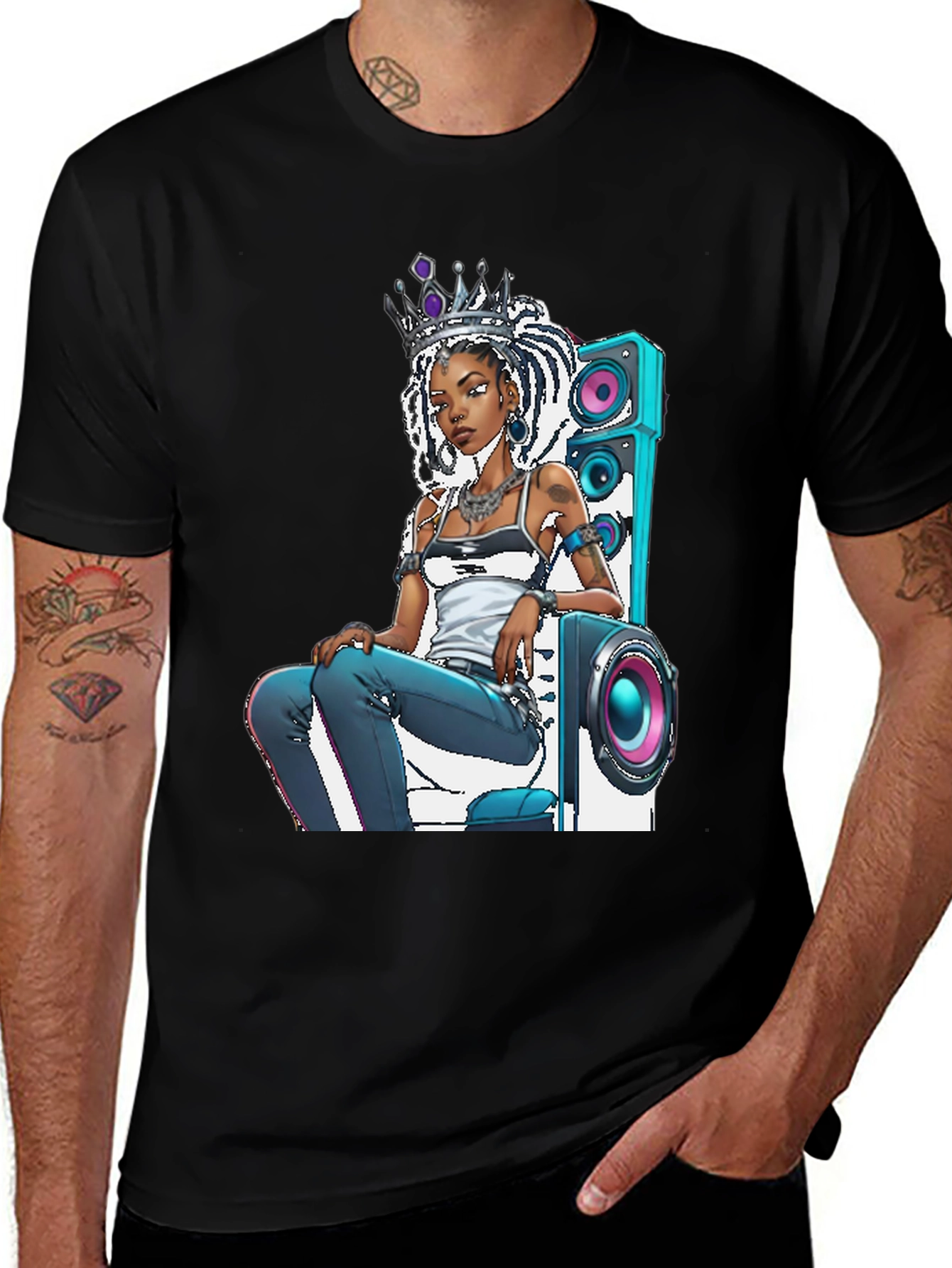 Variant 28 of Queen on Boombox Graphic Tee - Unique Design