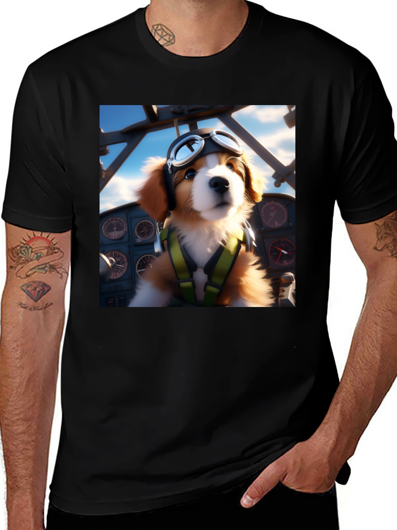 Variant 8 of Pilot Pup Tee - Aviation Adventure Shirt