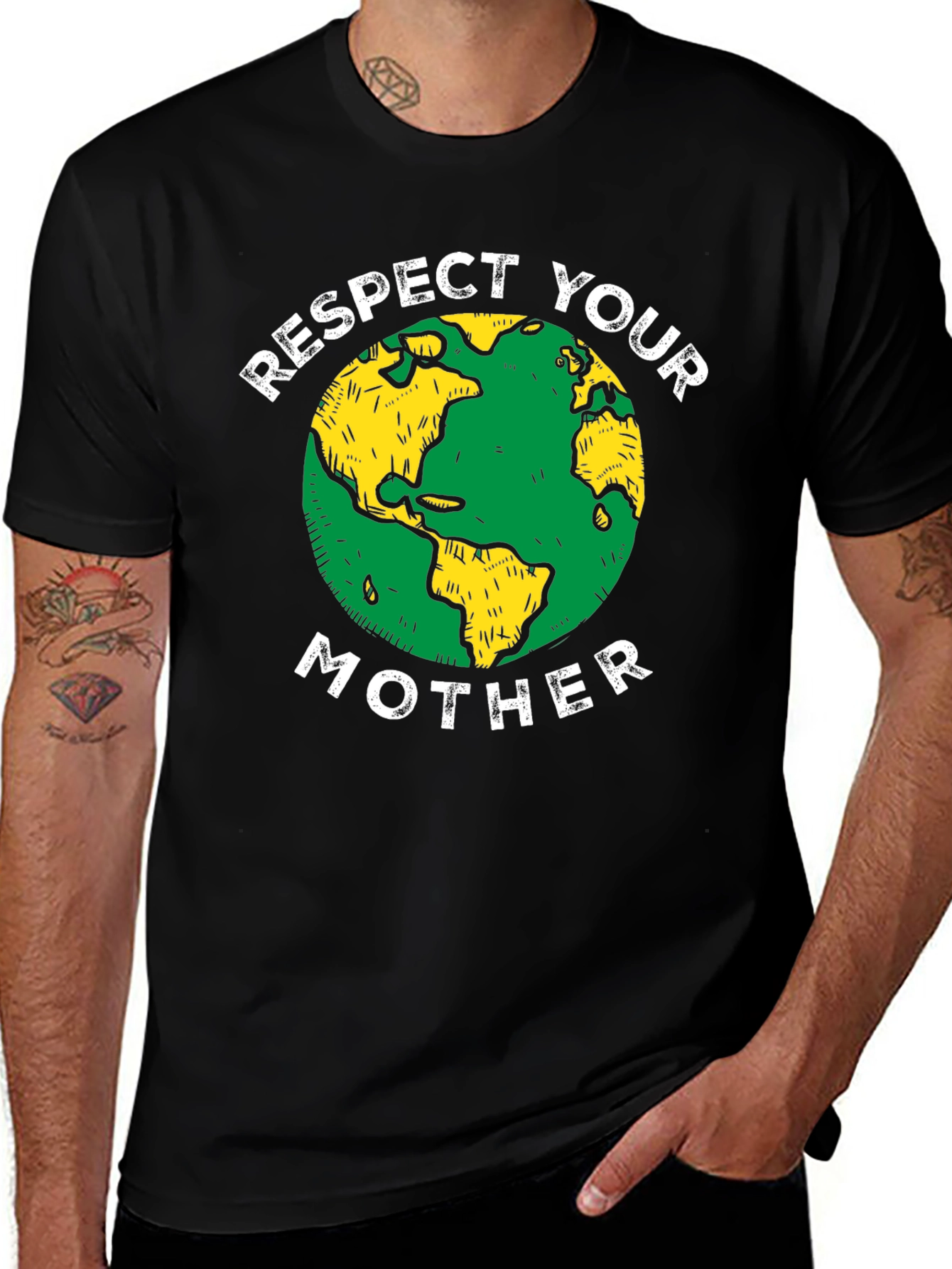 Variant 7 of Respect Your Mother Earth T-Shirt Black