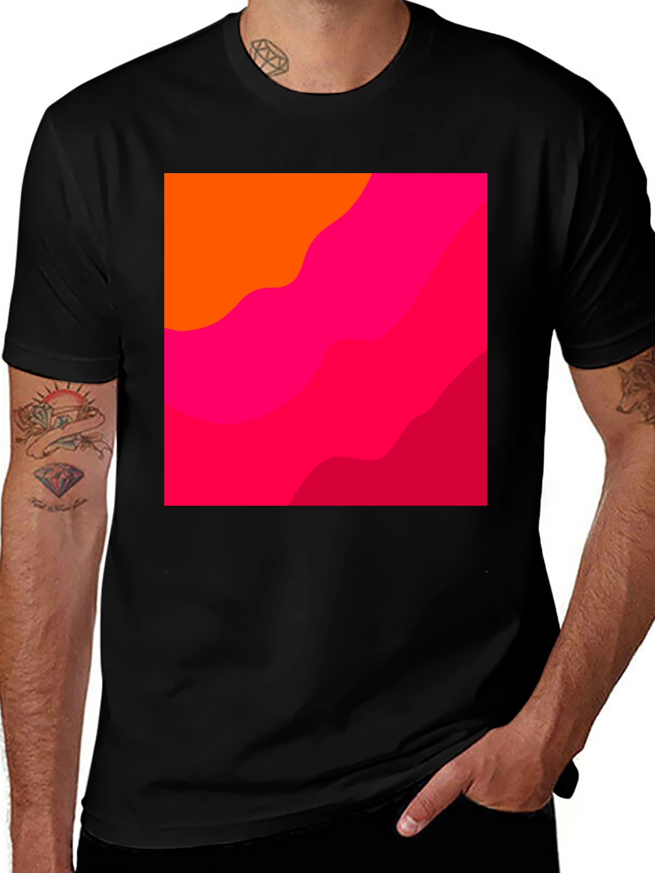 Variant 27 of Abstract Graphic Tee - Stylish Black Cotton Blend Shirt