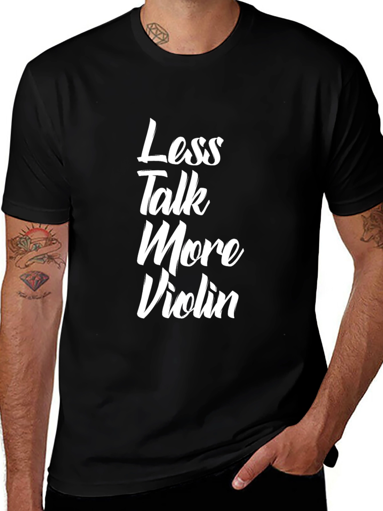 Variant 20 of Less Talk More Violin Black Graphic Tee