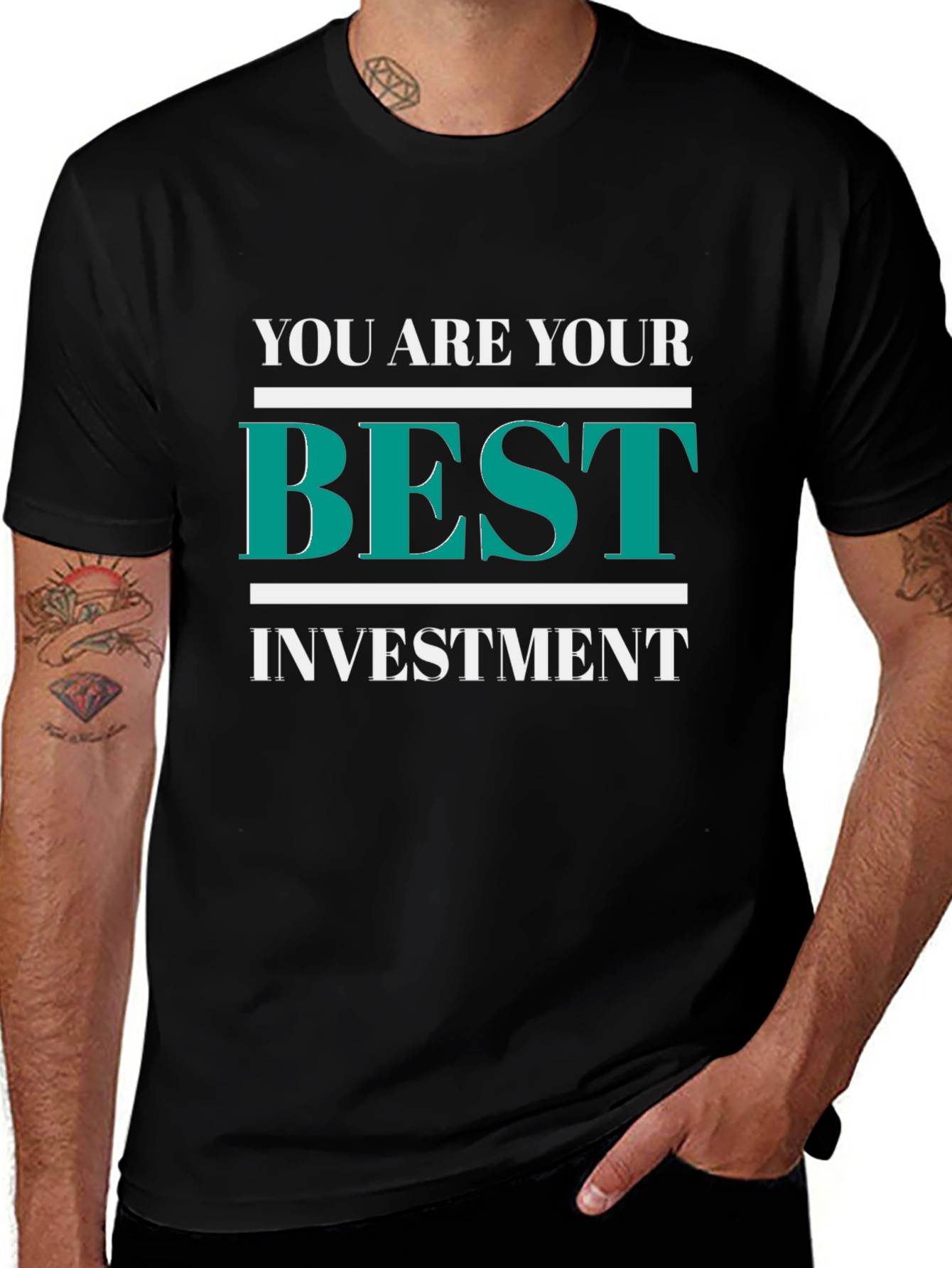 Variant 15 of Motivational Black T-Shirt - Best Investment