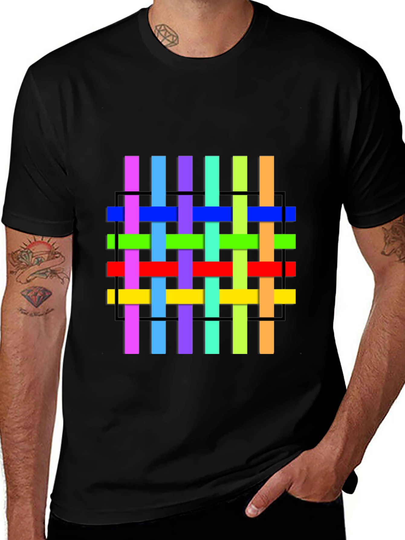 Variant 13 of Colorful Woven Graphic Tee - Unique Design