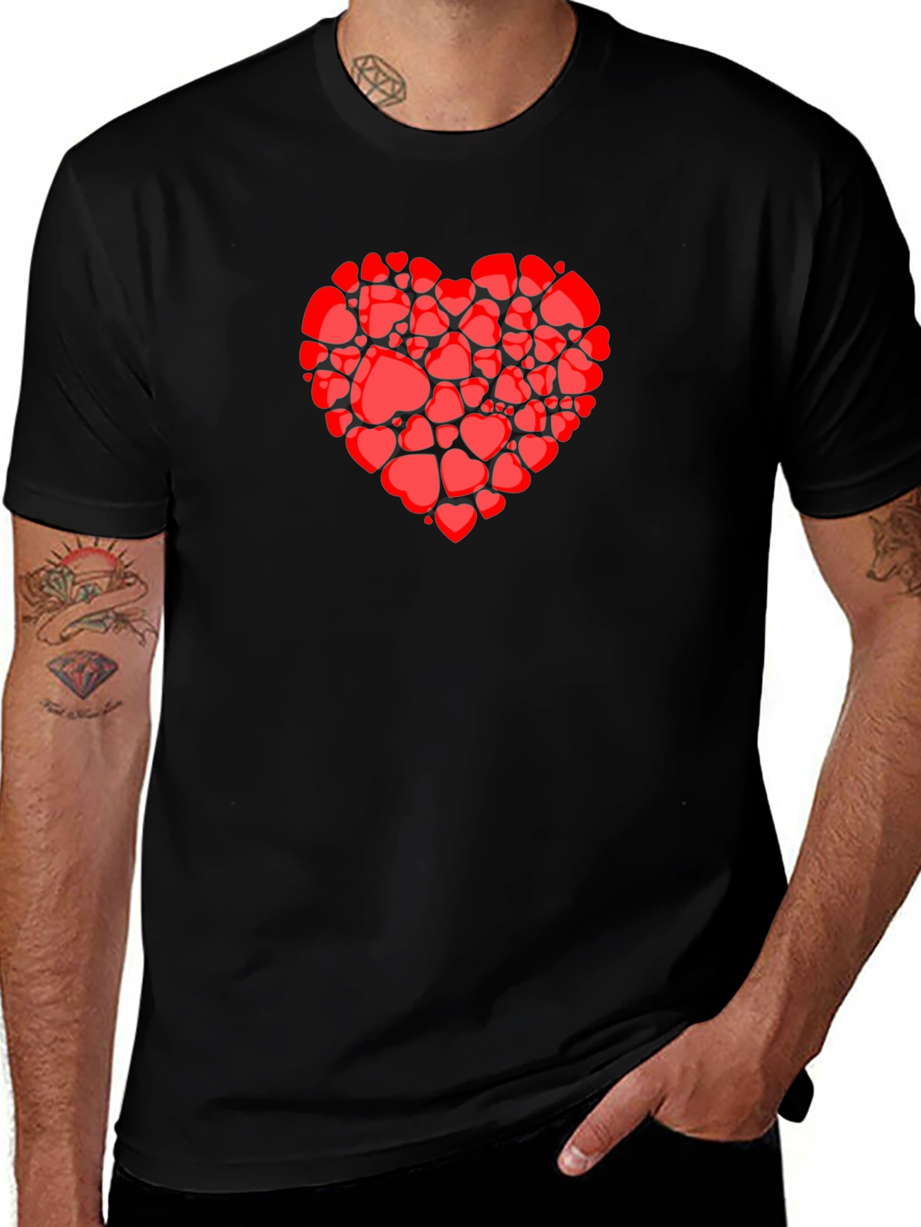 Variant 24 of Heart Full of Hearts Graphic Tee - Black T-Shirt