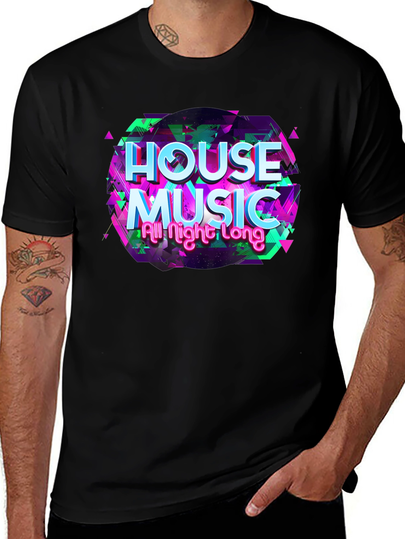 Variant 22 of House Music All Night Long Black T-Shirt