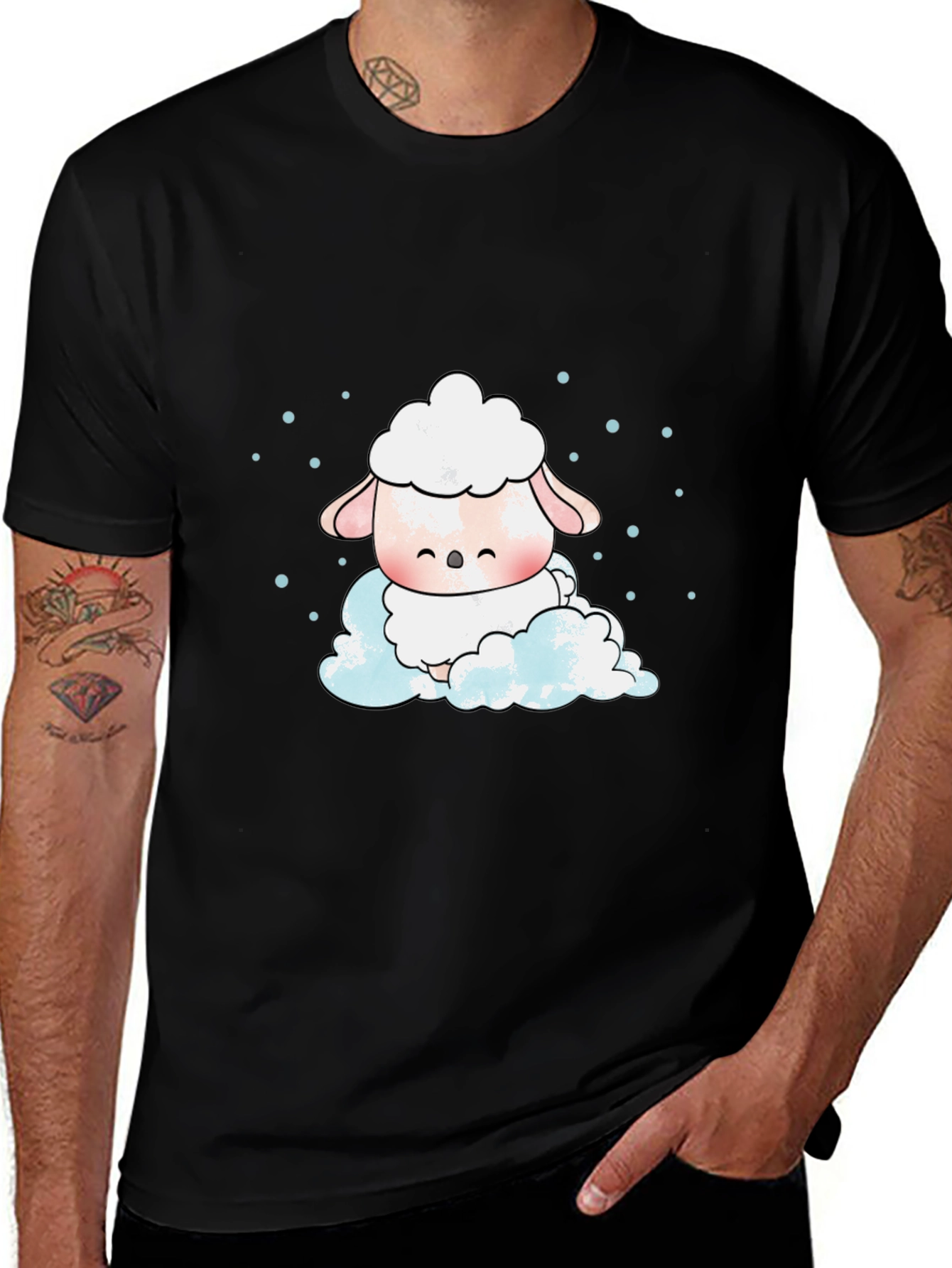 Variant 22 of Cute Sheep On Cloud Graphic Tee