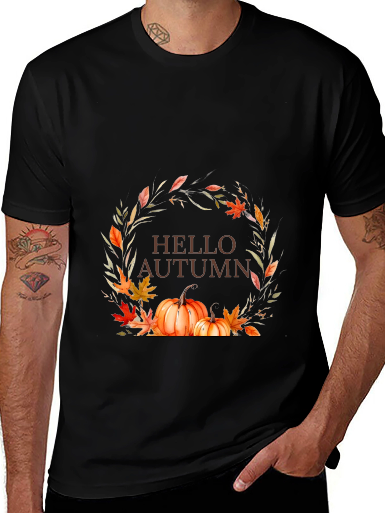 Variant 19 of Hello Autumn Graphic Tee - Fall Season Shirt