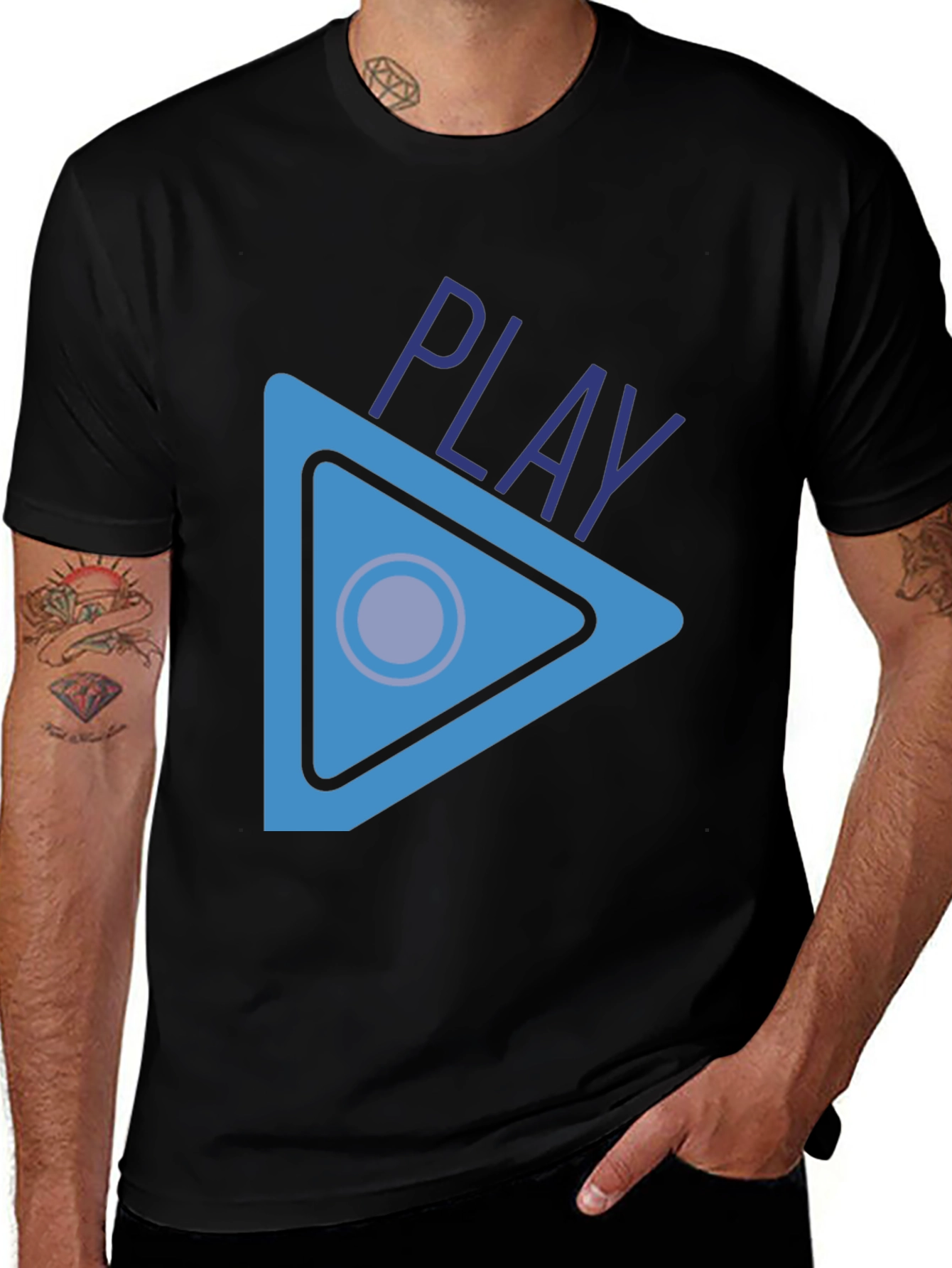 Play Button Graphic T-Shirt - Stylish Casual Wear