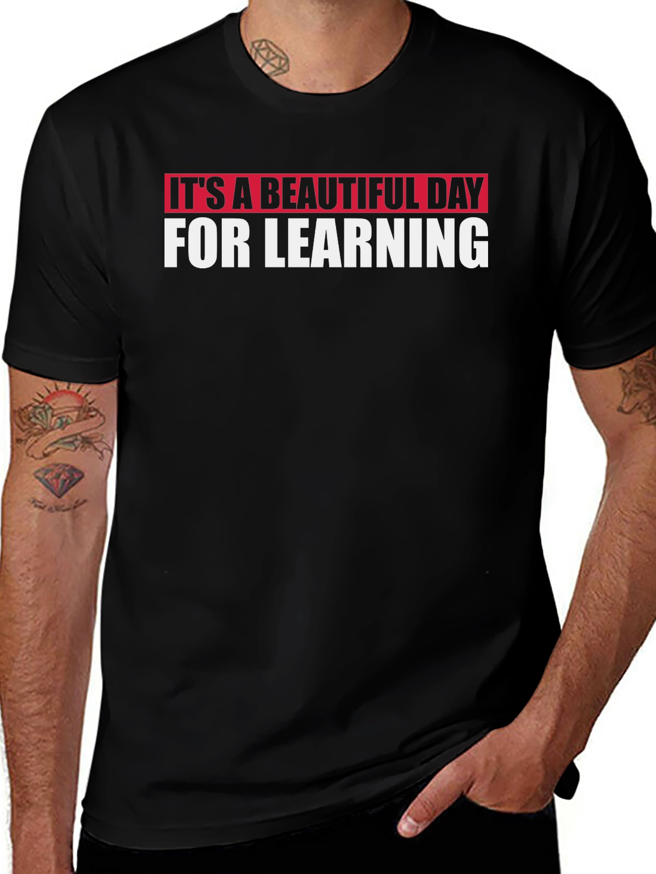It's A Beautiful Day For Learning Black T-Shirt