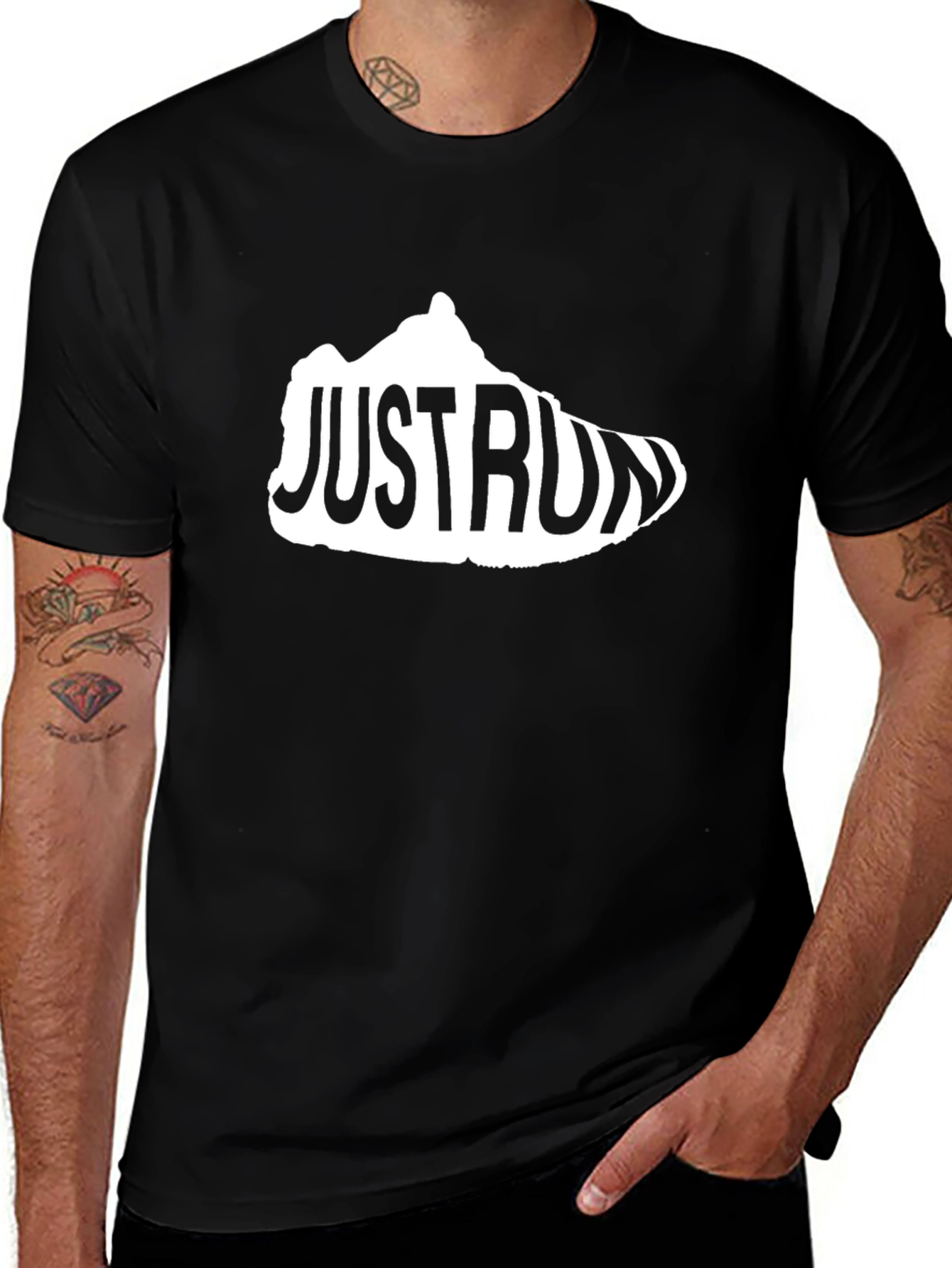 Variant 10 of Just Run Sneaker Graphic Tee - Black