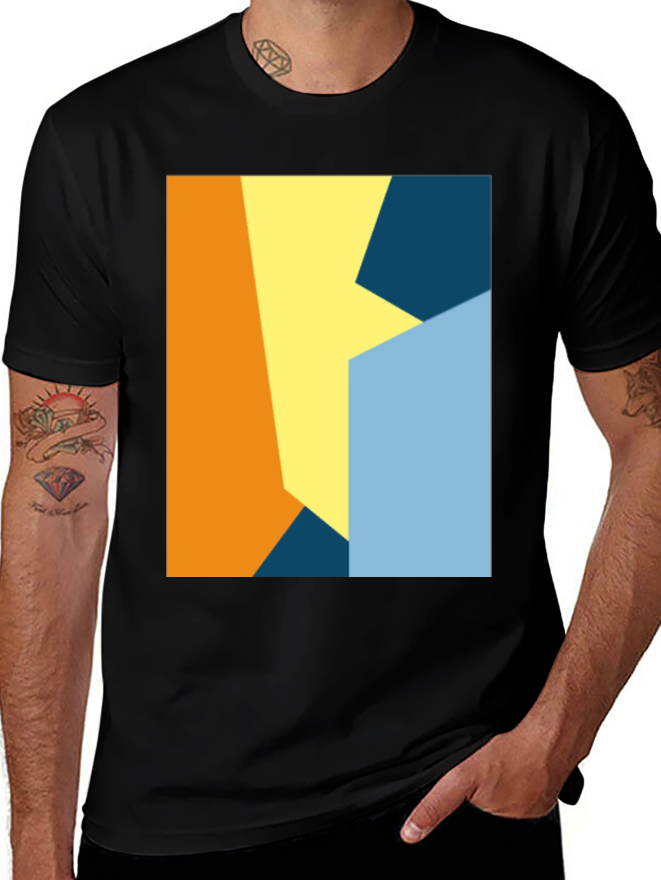 Variant 17 of Abstract Geometric Color Block Graphic Tee