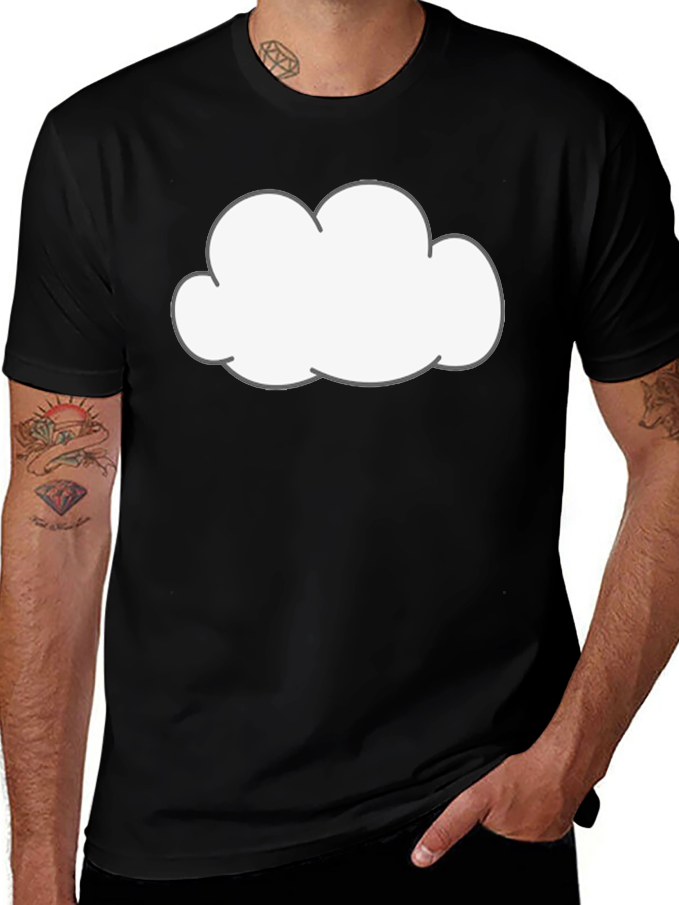 Variant 15 of Cloud Graphic Black T-Shirt
