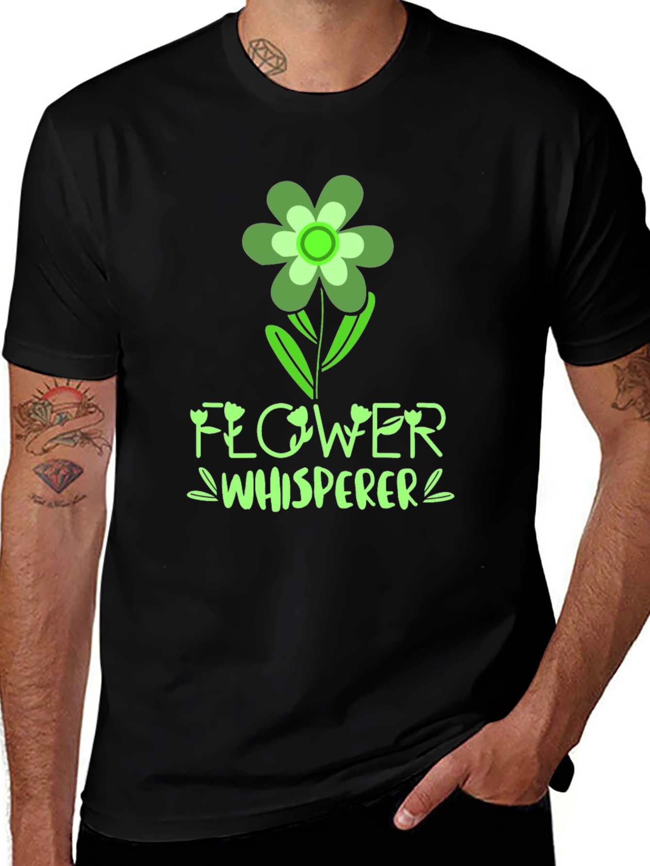 Variant 23 of Flower Whisperer Graphic T-Shirt - Nature Lover Tee