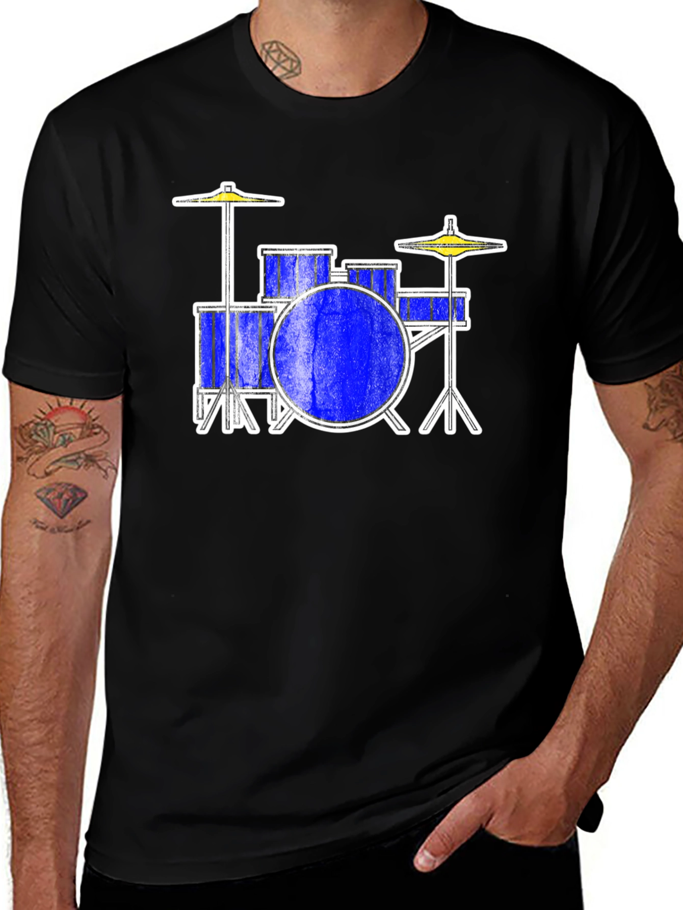 Variant 29 of Drum Set Graphic Tee - Rock and Roll Style