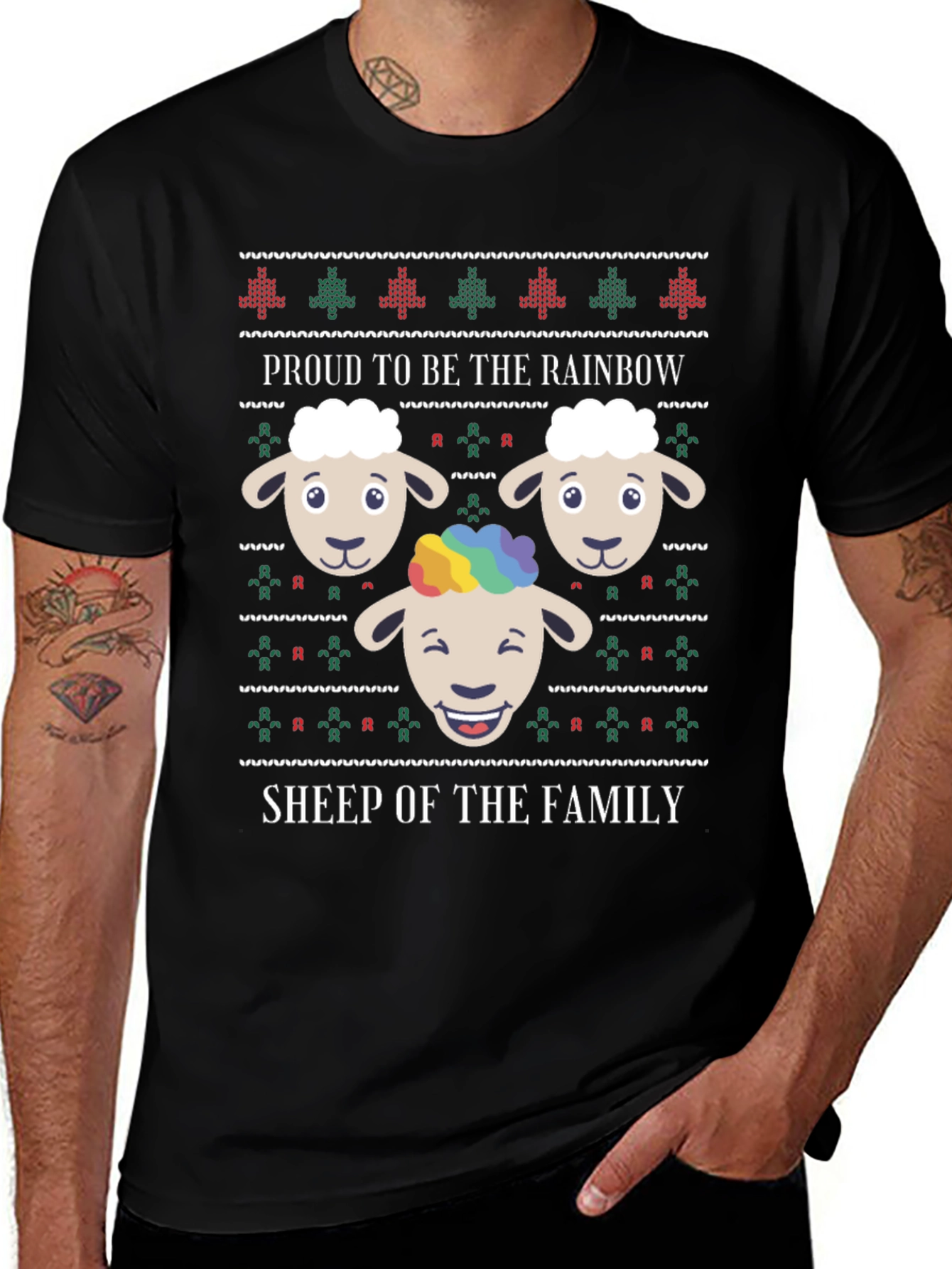 Variant 14 of Proud Rainbow Sheep Graphic Tee
