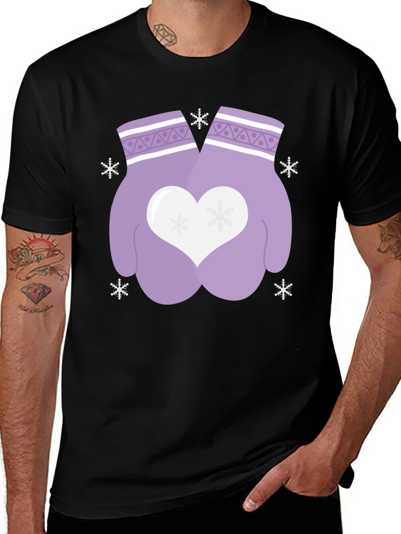 Variant 11 of Winter Love Heart Mittens Graphic T-Shirt