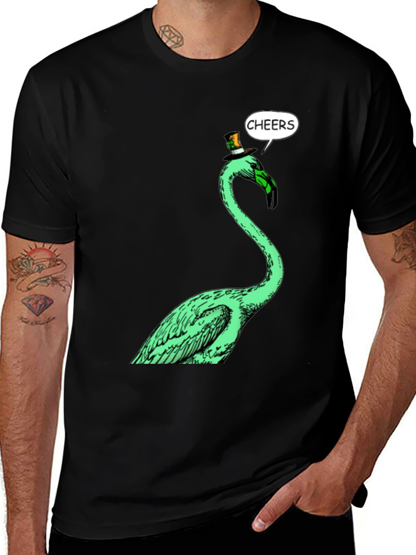 St. Patrick's Day Cheers Flamingo Tee