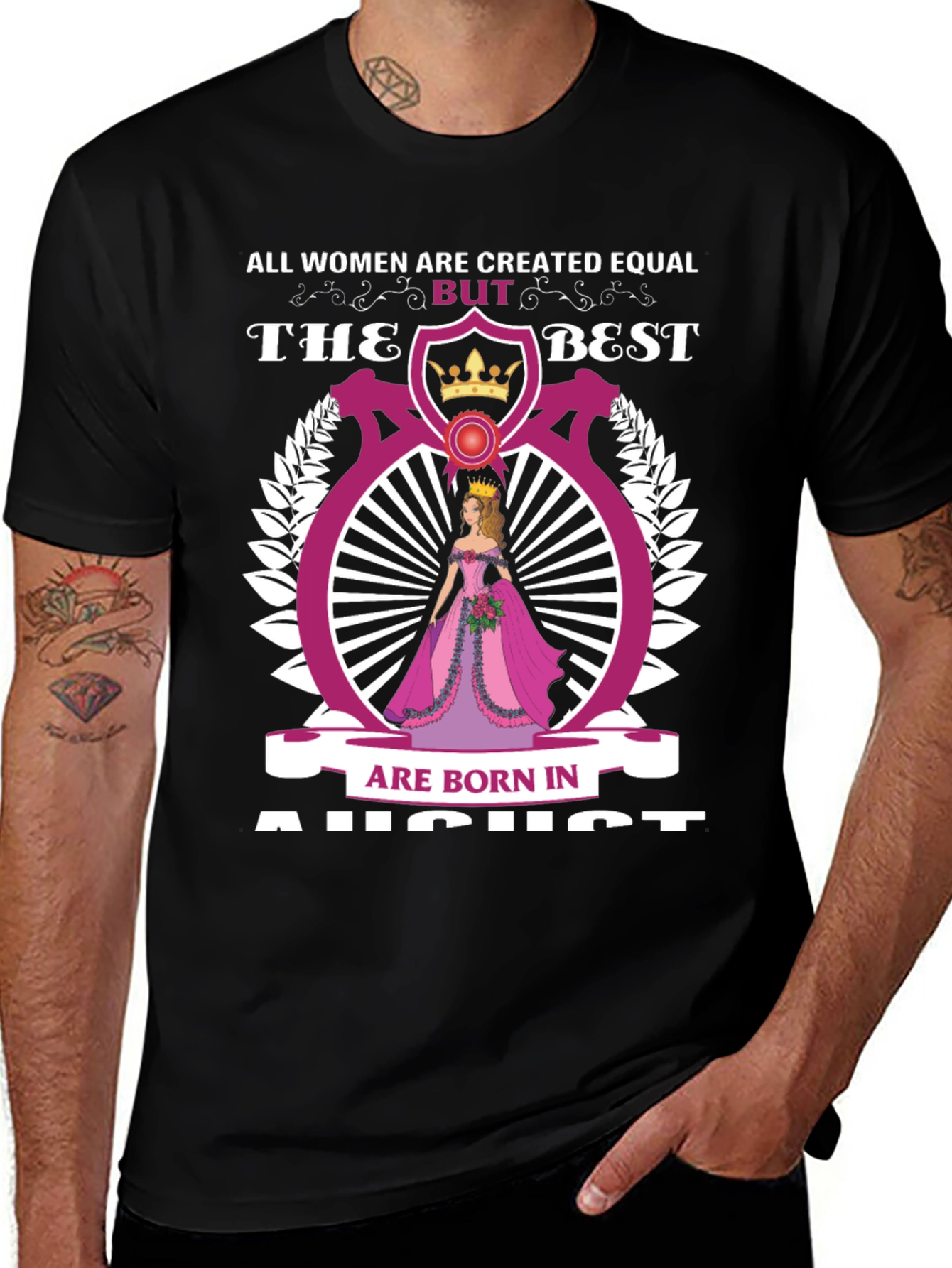 Variant 9 of August Birthday Queen T-Shirt - All Women Created Equal