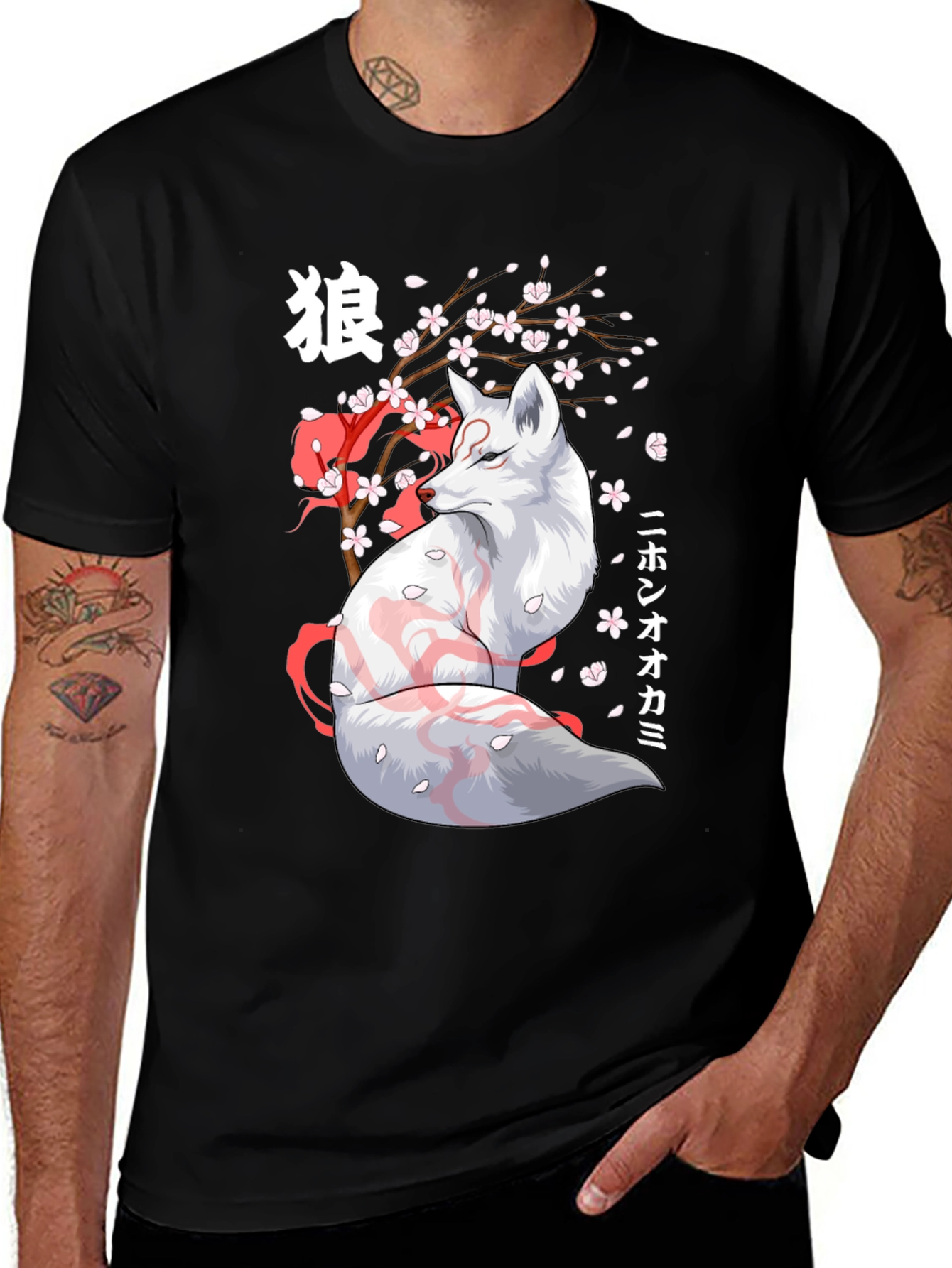 Variant 6 of Anime Fox Graphic Tee - Japanese Style