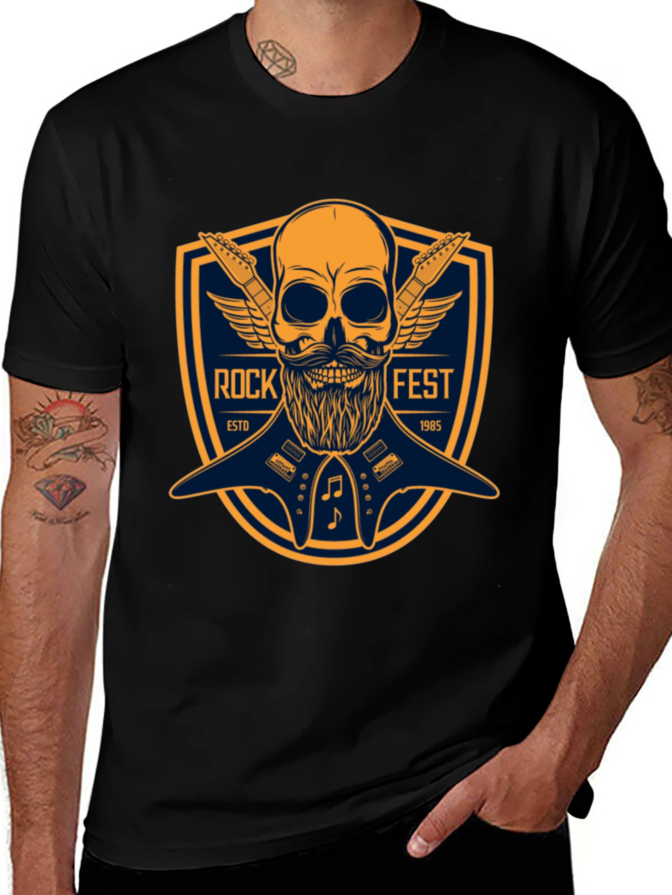 Variant 24 of Rock Fest Skull & Guitar Graphic Tee