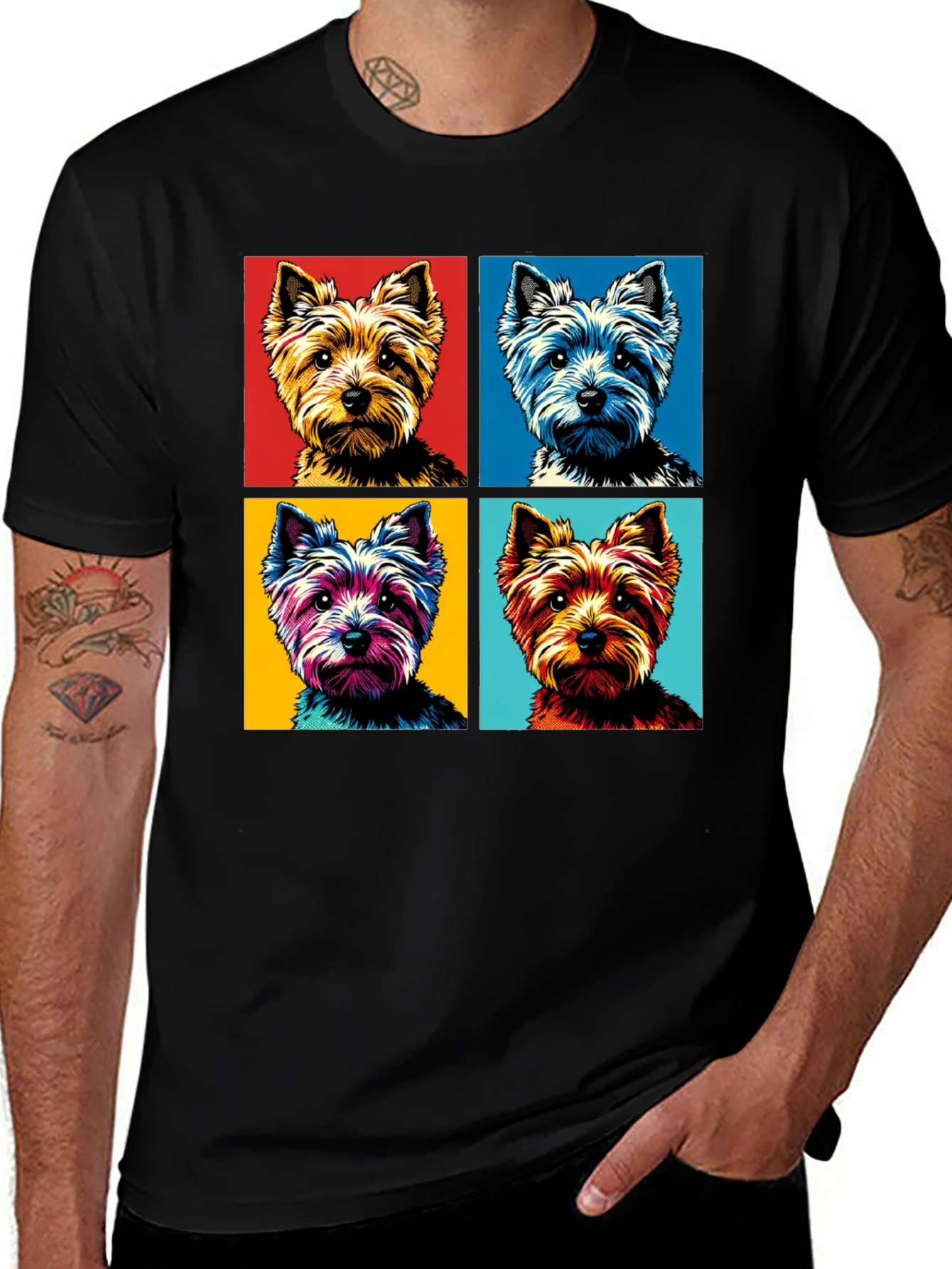 Variant 18 of Pop Art Dog T-Shirt, Unique Colorful Design