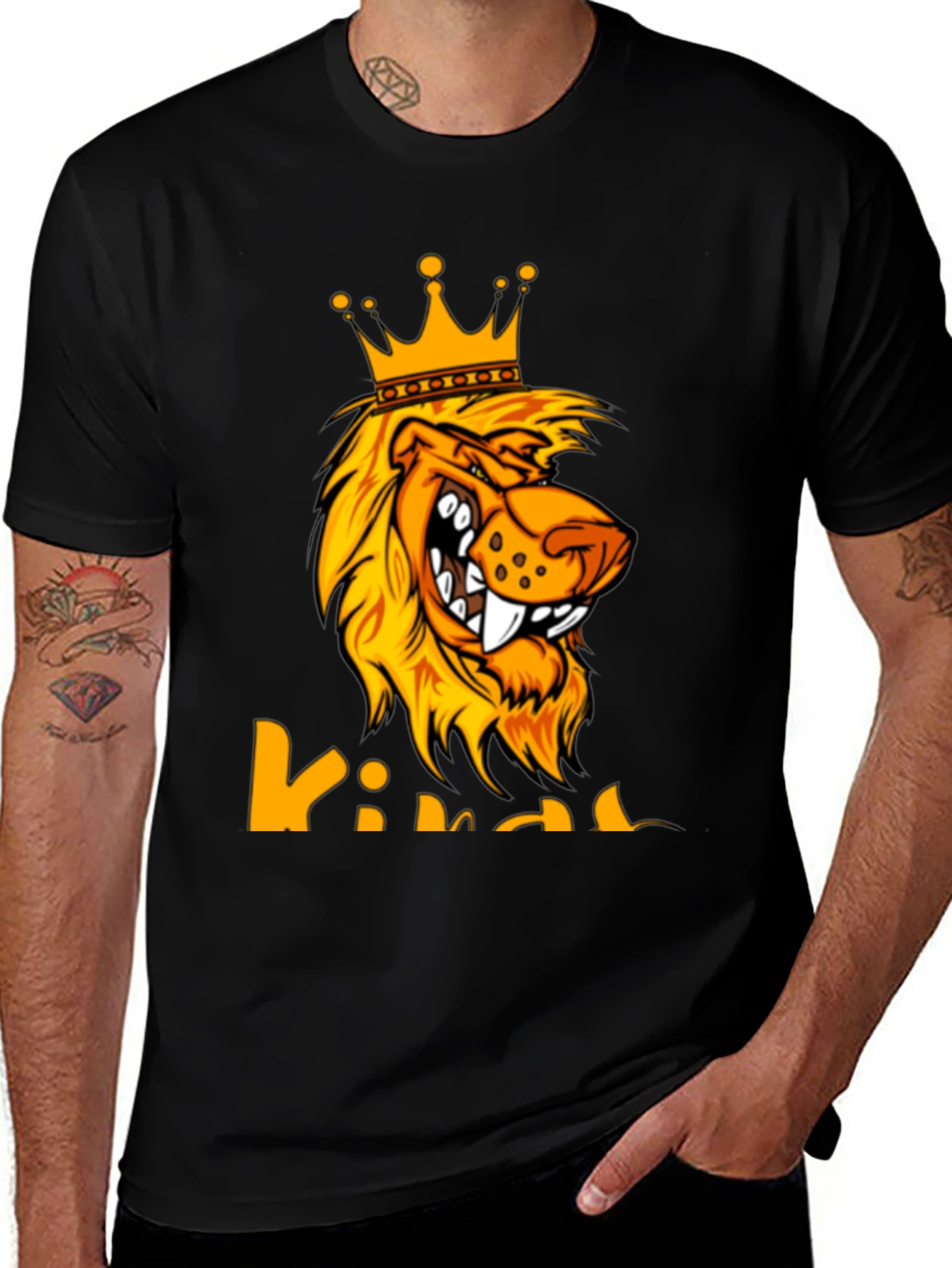 Variant 29 of King Lion Graphic Tee - Bold Black T-Shirt
