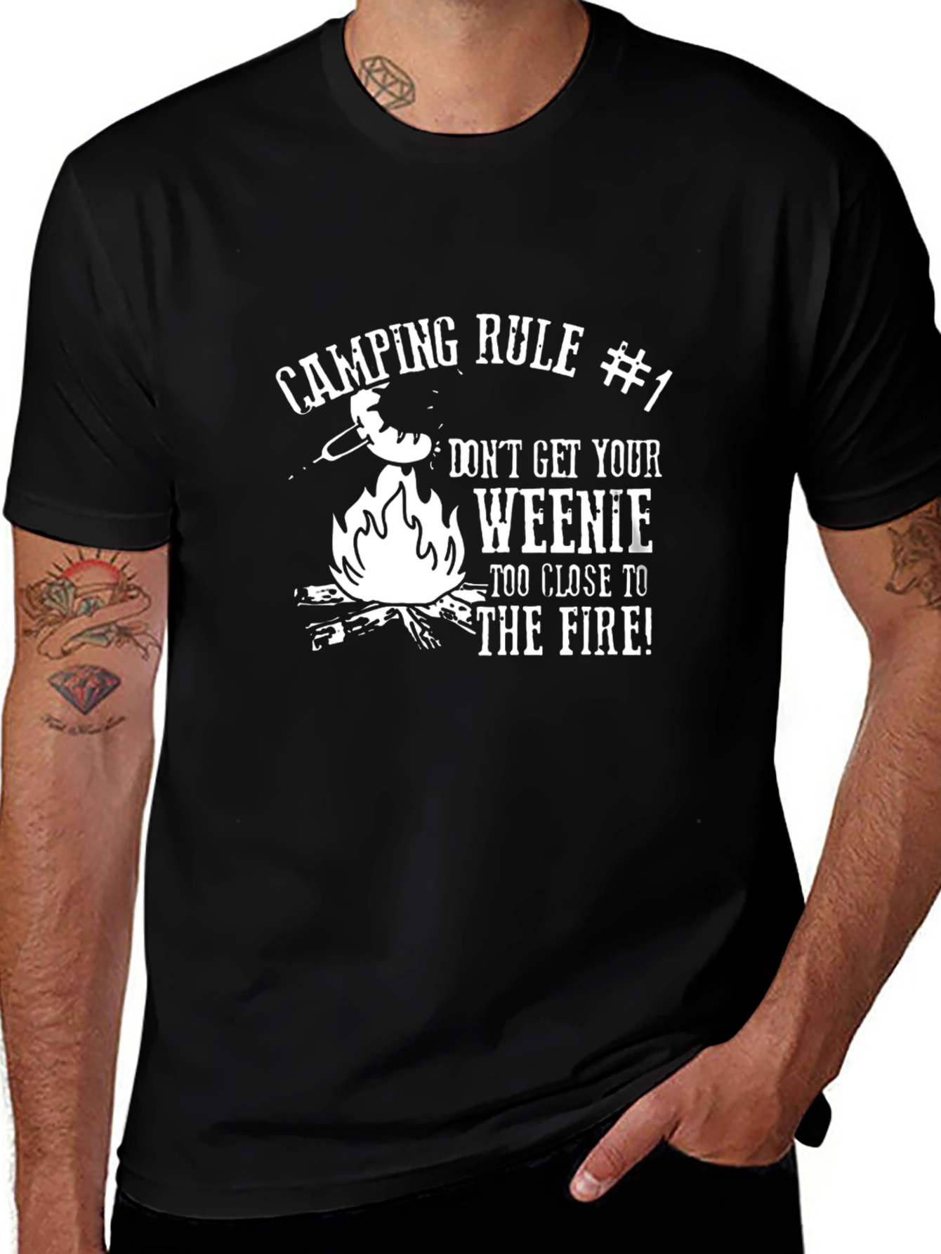 Variant 21 of Camping Rule #1 Funny Graphic T-Shirt