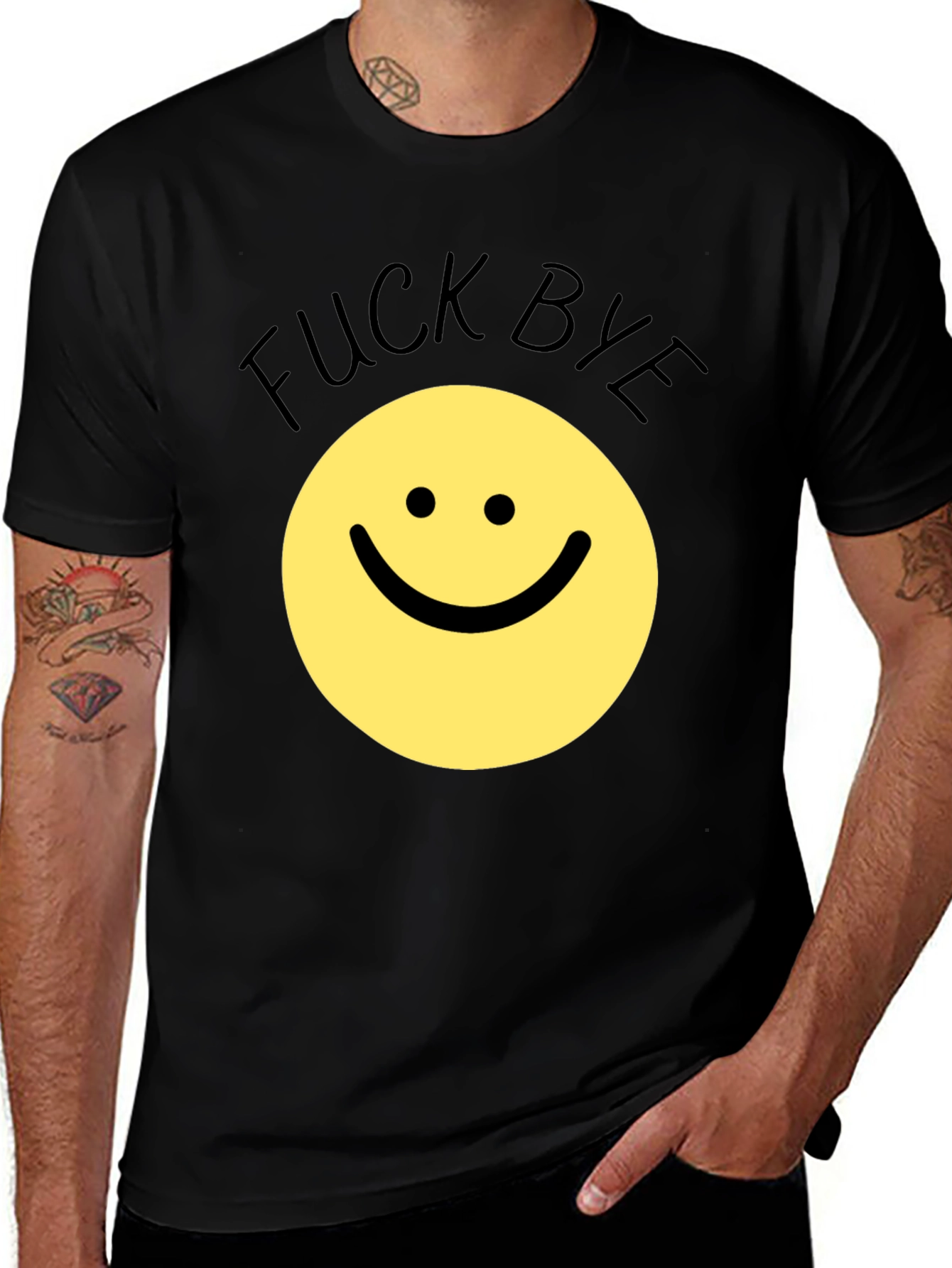Variant 13 of Funny Sarcastic Smiley Face T-Shirt - "F*ck Bye"