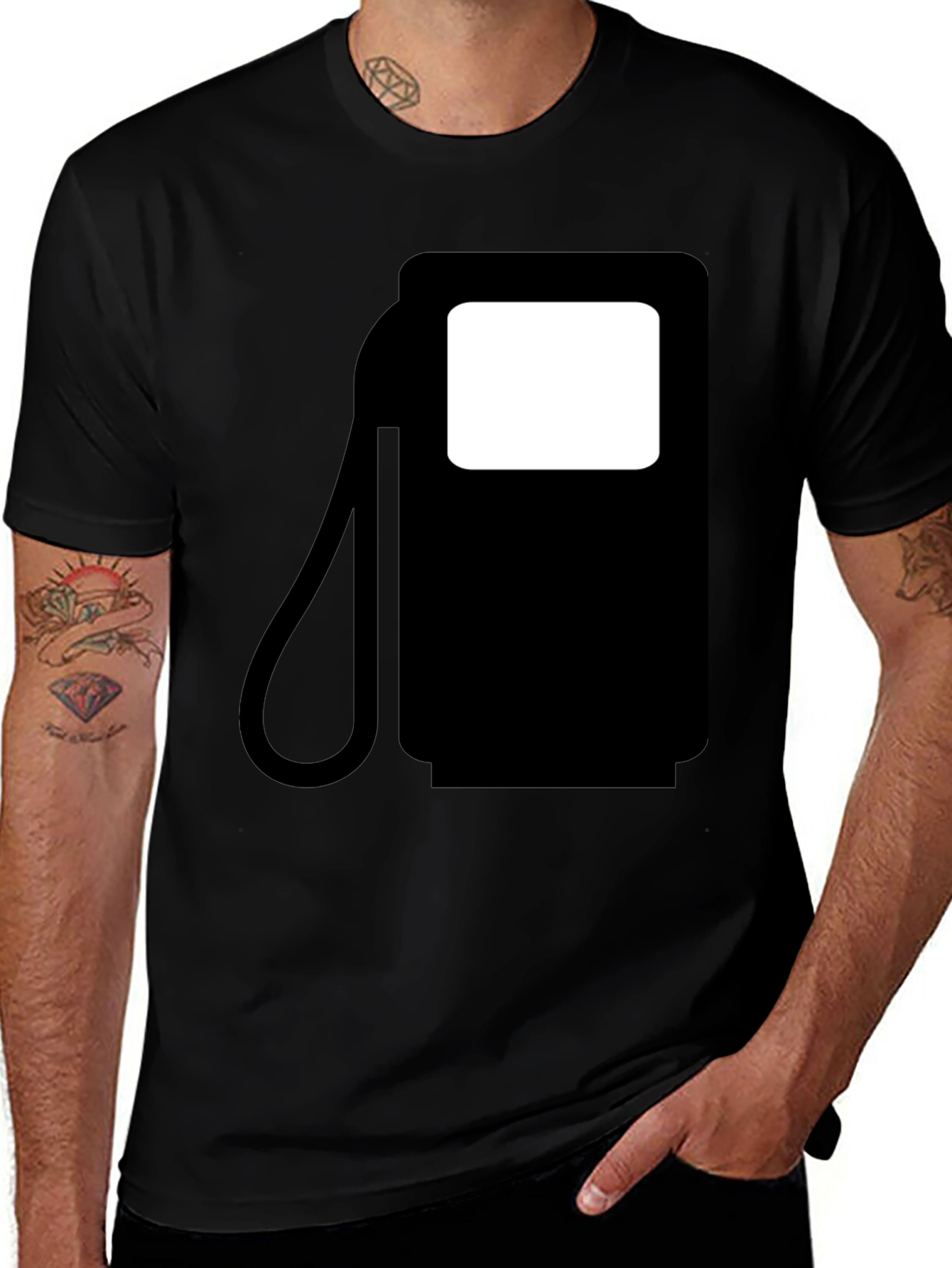 Variant 12 of Gas Pump Graphic Tee - Classic Black Comfort