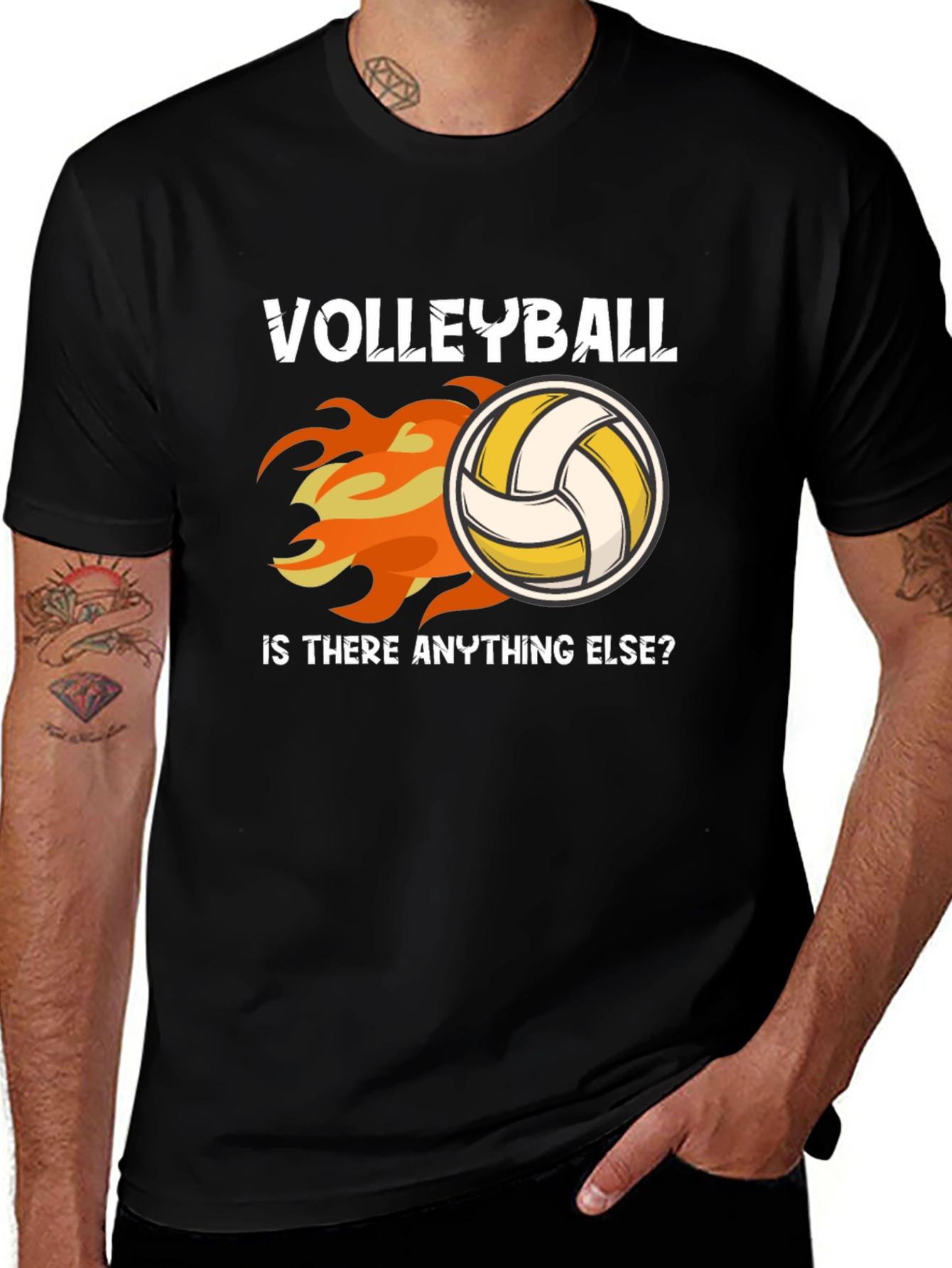 Variant 2 of Volleyball Flames Graphic T-Shirt