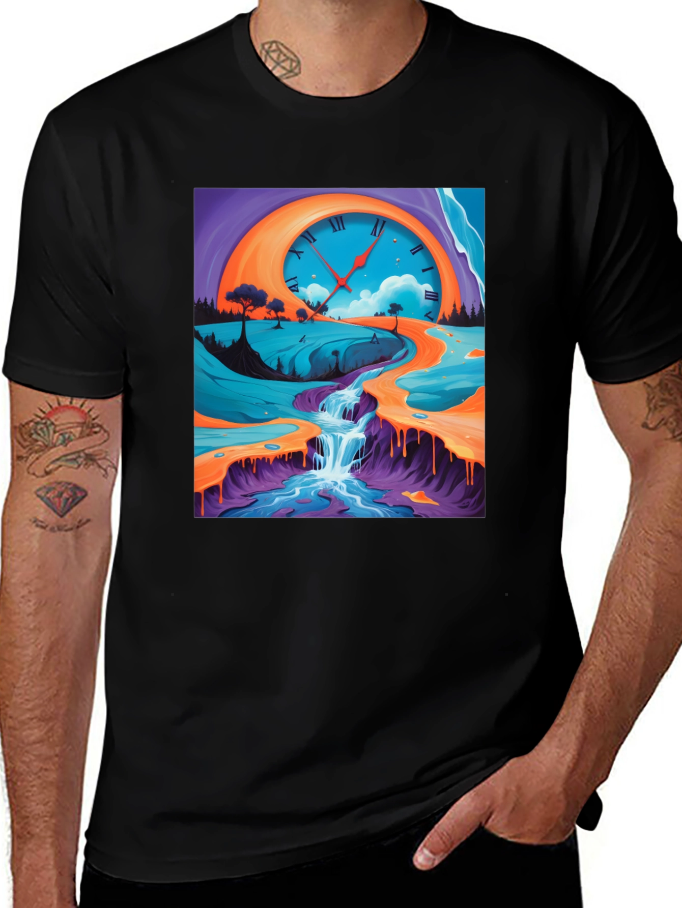 Variant 5 of Surreal Time Landscape Graphic Tee