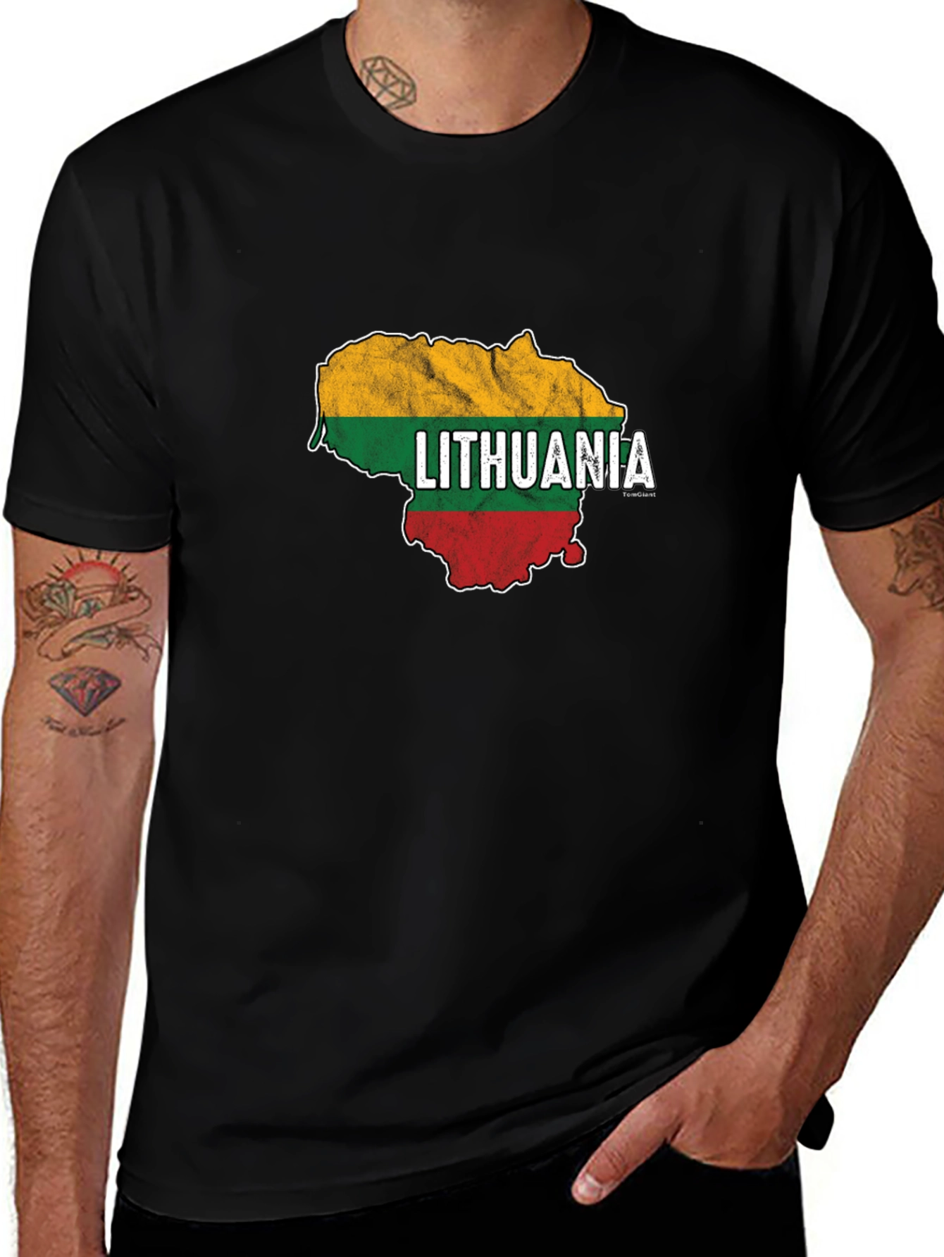 Lithuania Flag Map T-Shirt